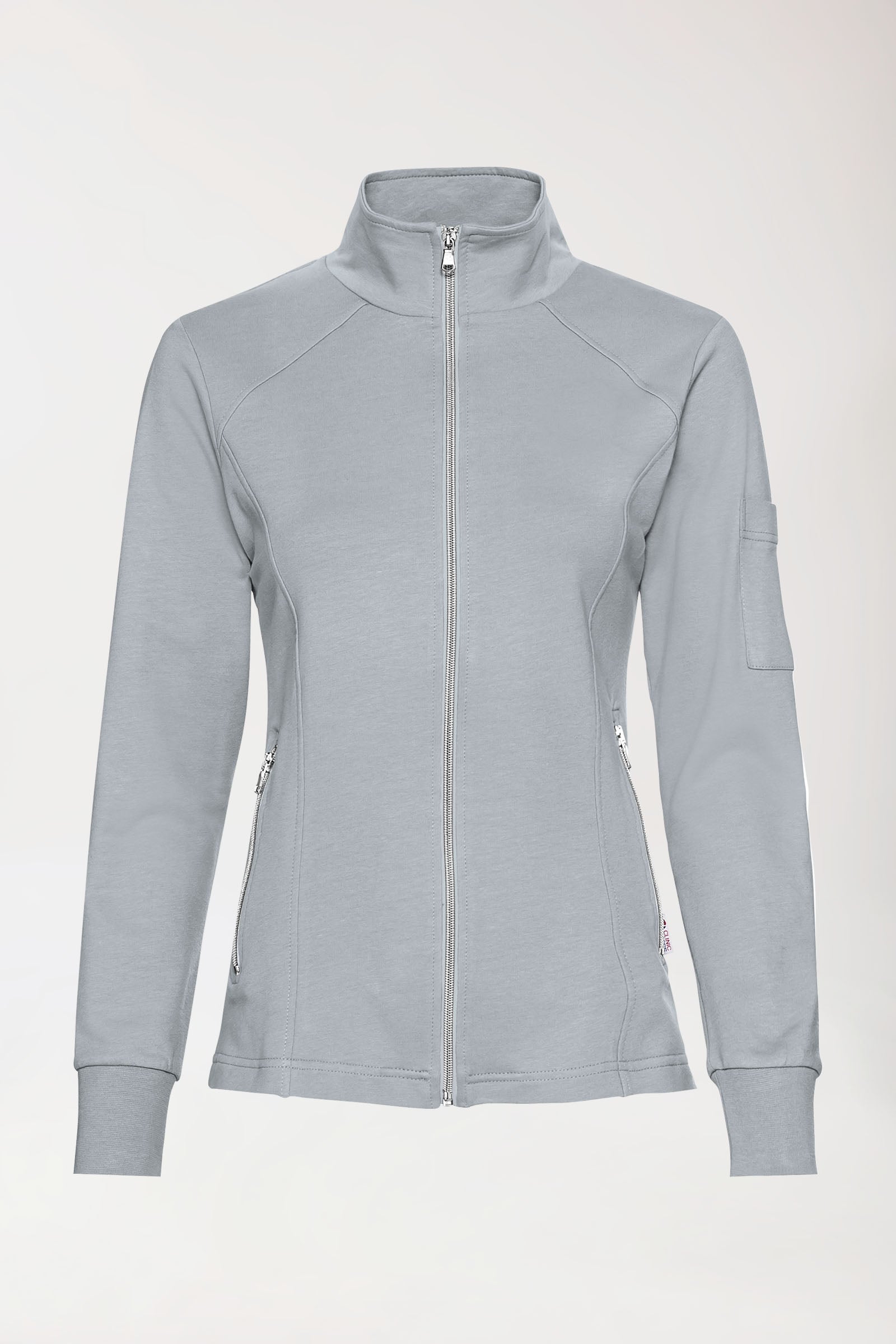 Sweatjack dames - opstaande kraag grijs
