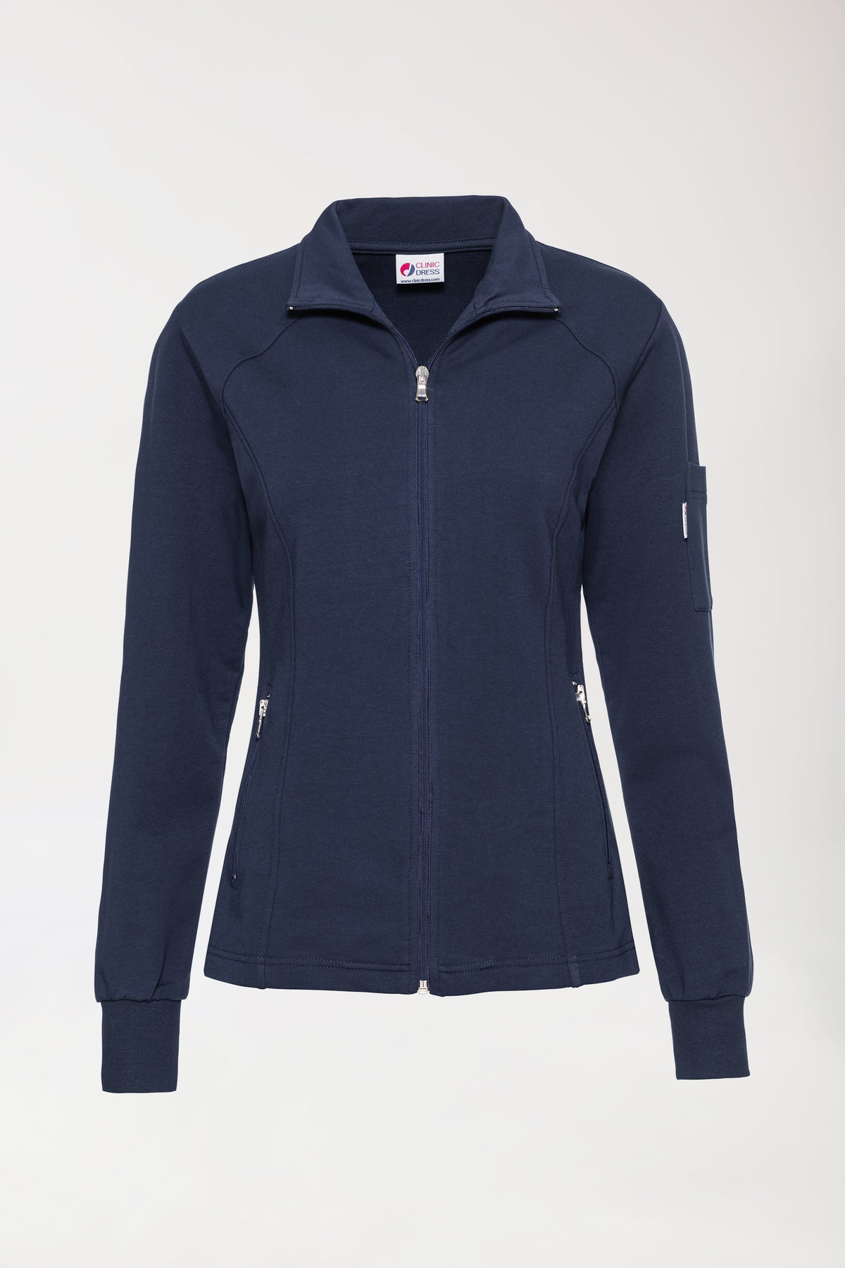 Sweatjack dames - opstaande kraag navy
