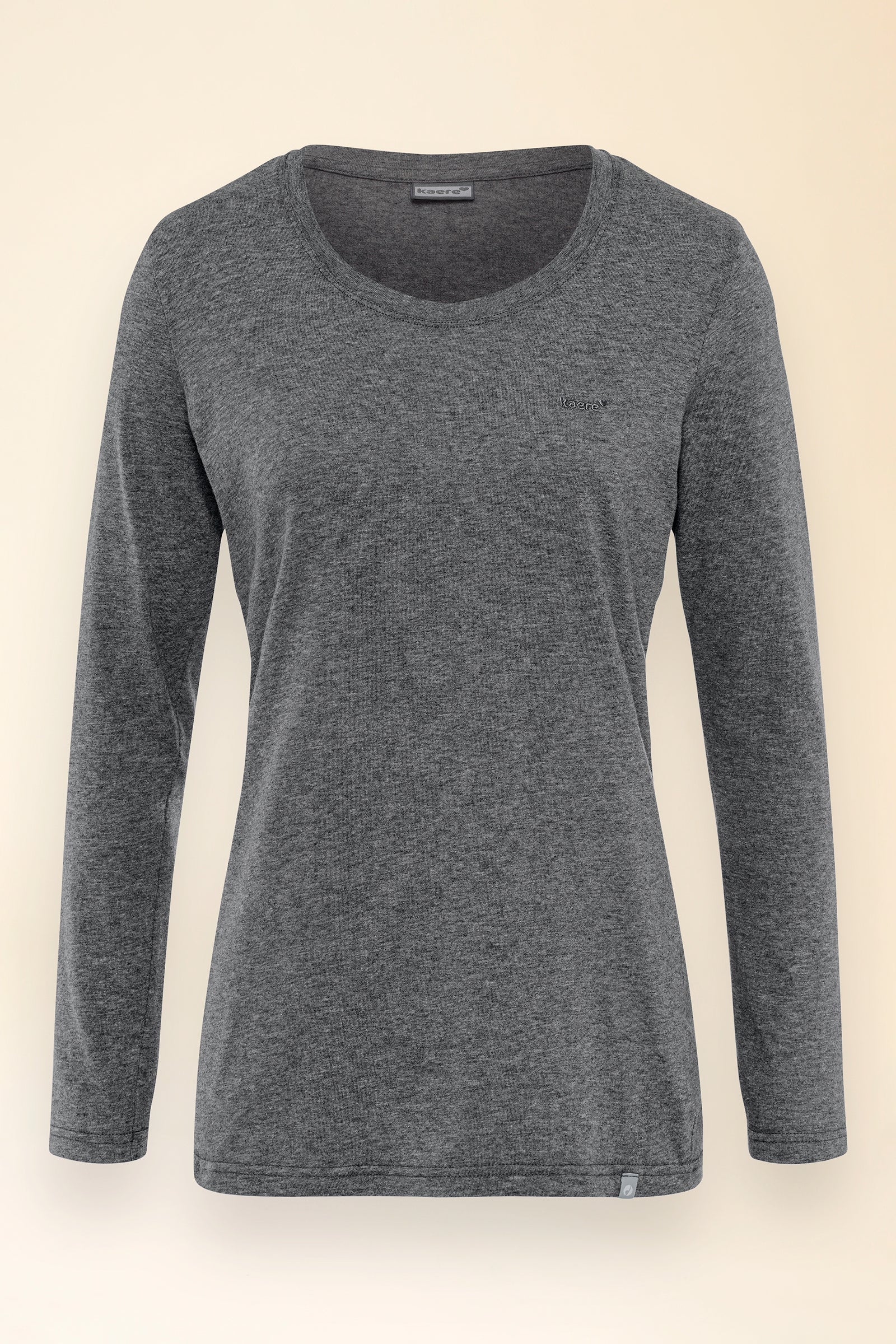 KAERE shirt dames - lange mouw donkergrijs melange