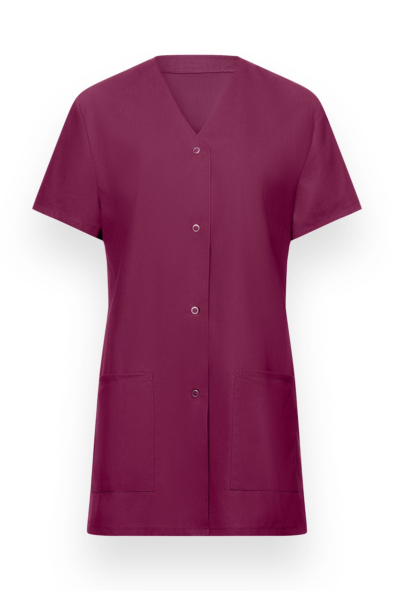 Stretch tuniek dames - met knoopsluiting berry