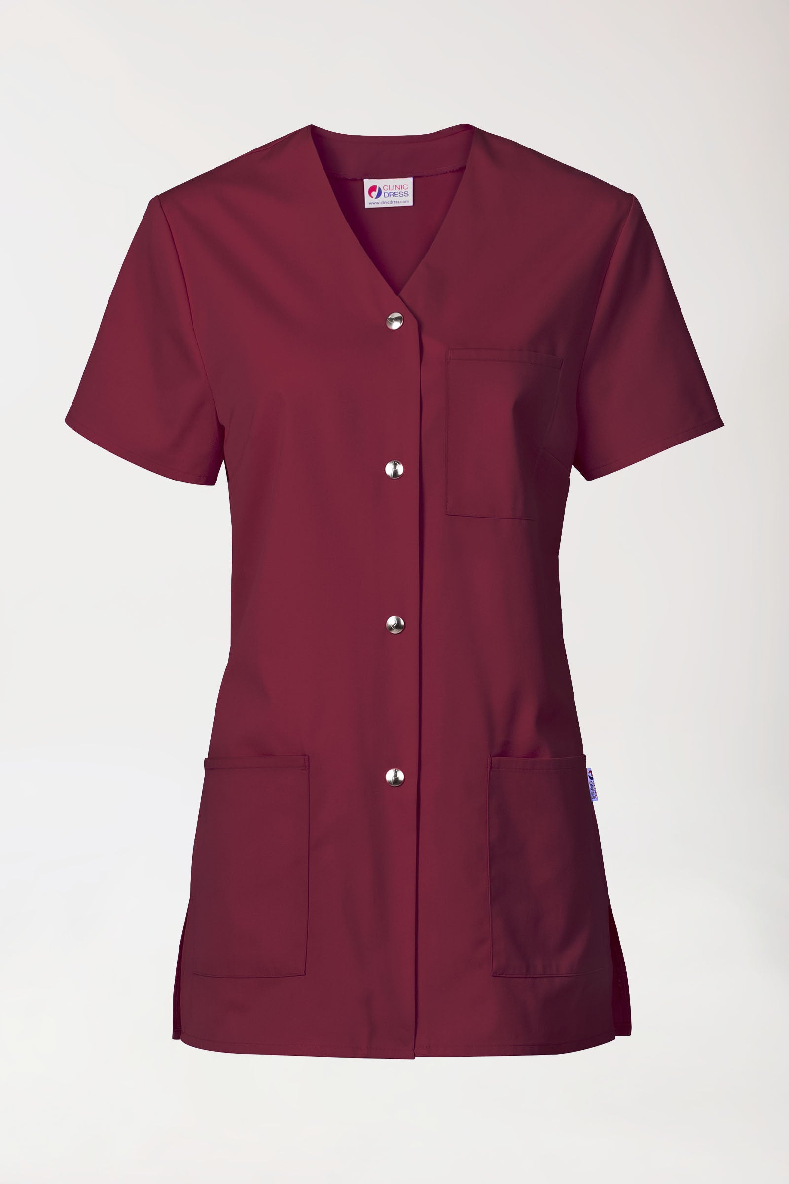 Beauty tuniek dames - met knoopsluiting bordeaux