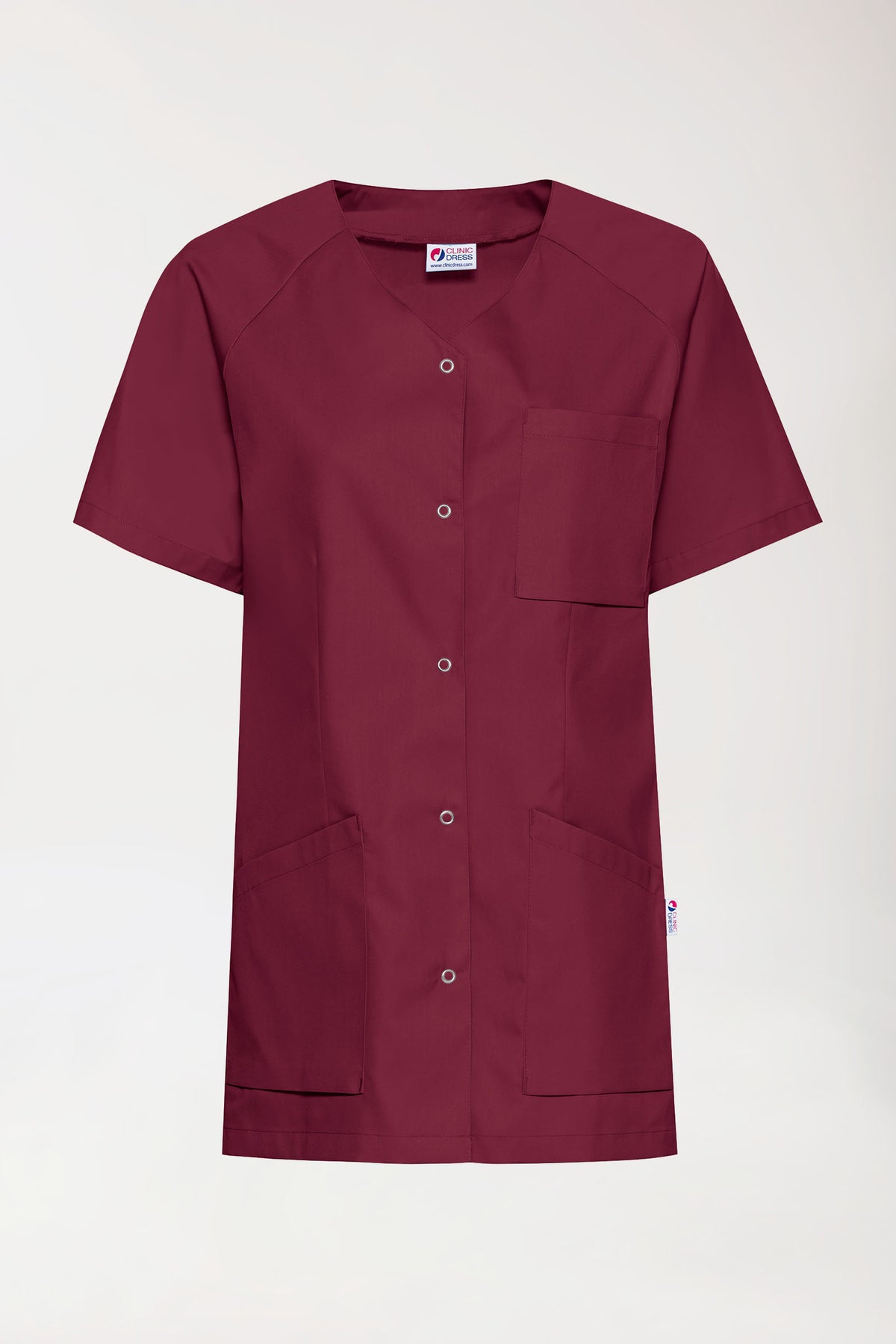 CORE tuniek dames - doorknoopsluiting bordeaux, Voorzijde view