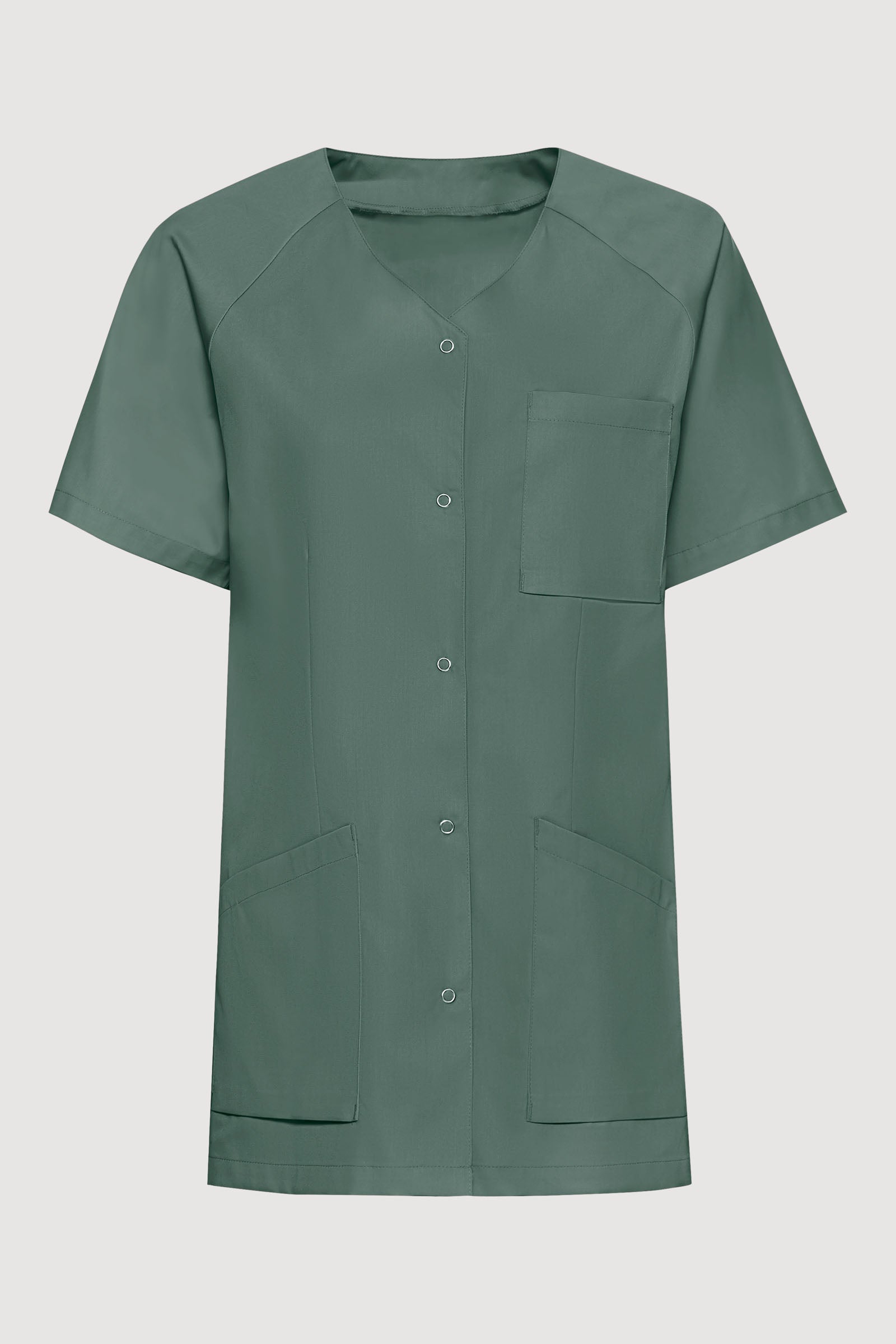 Tuniek-tuniek dames - drukknoopsluiting donkergroen