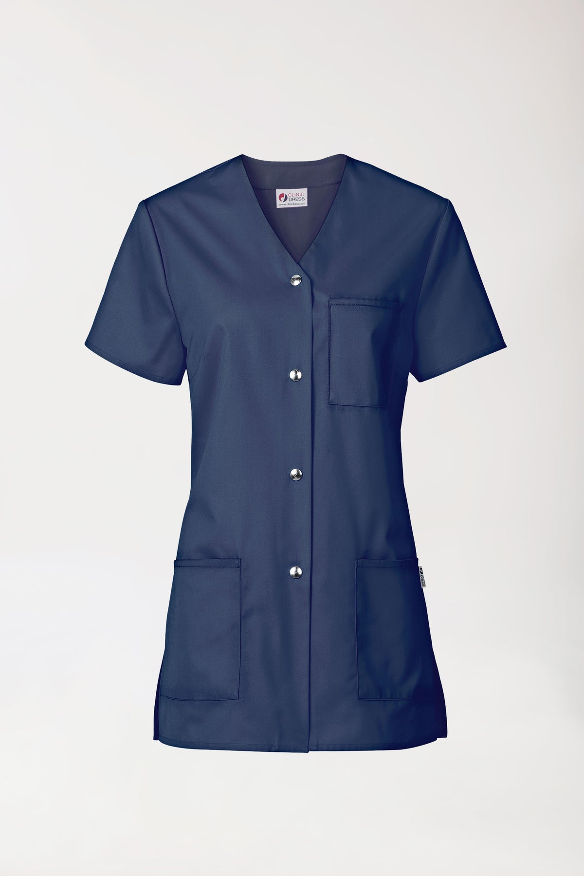 Beauty tuniek dames - met knoopsluiting navy, Voorzijde view