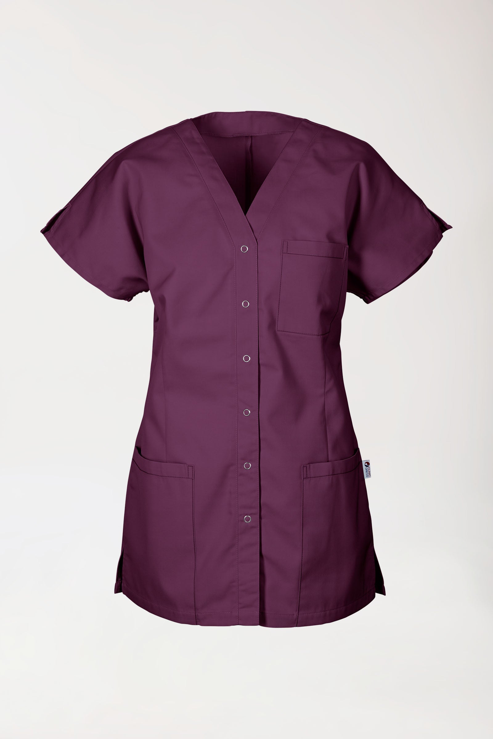 JUST STRONG tuniek dames - doorknoopsluiting pruimen