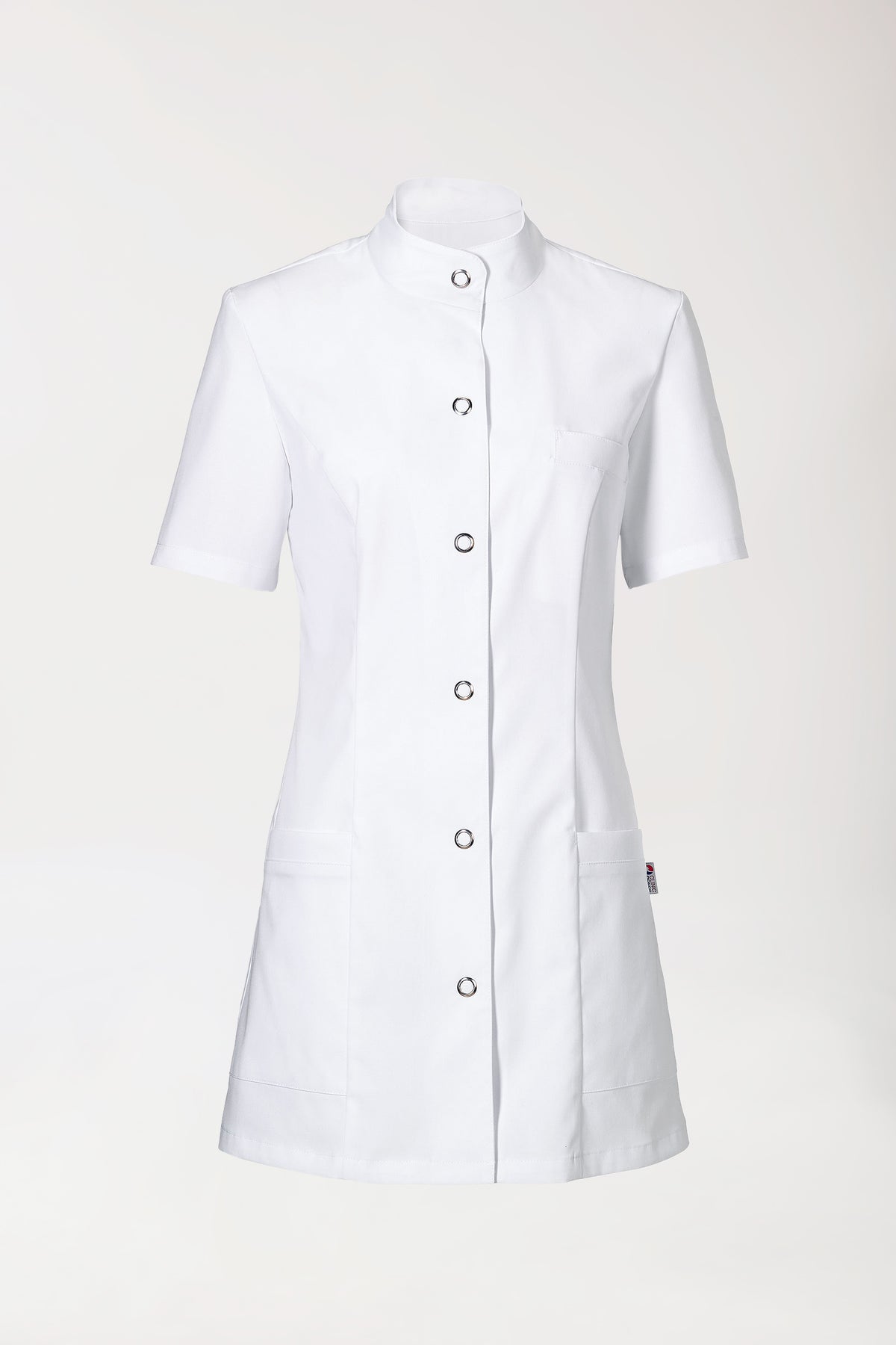 Beauty tuniek dames - opstaande kraag wit