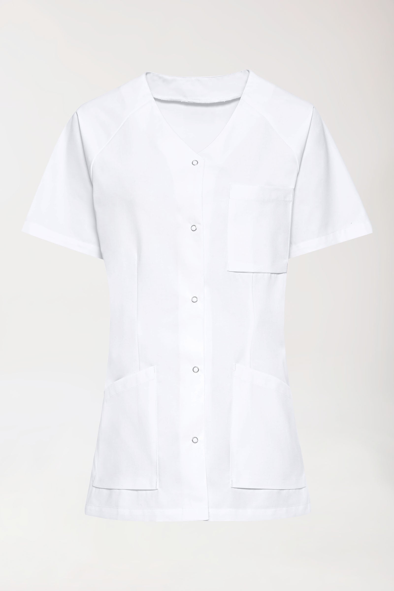 Tuniek-tuniek dames - drukknoopsluiting wit