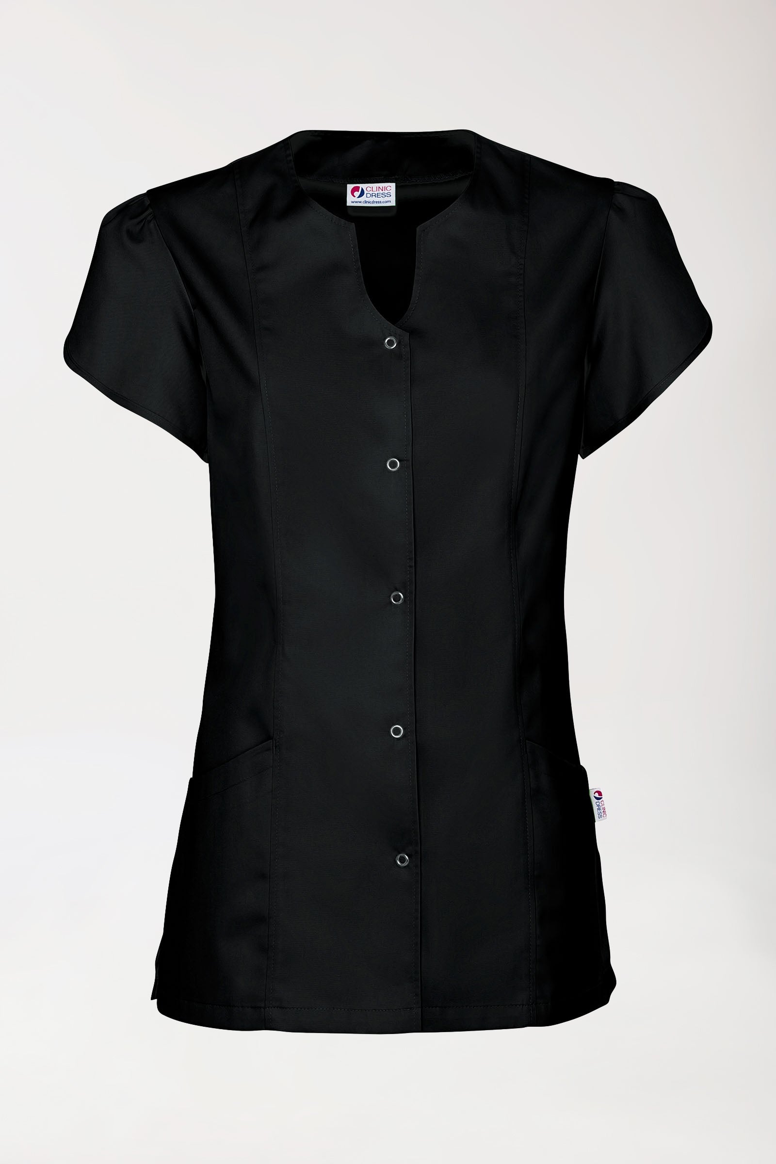 Beauty tuniek dames - met pofmouw zwart