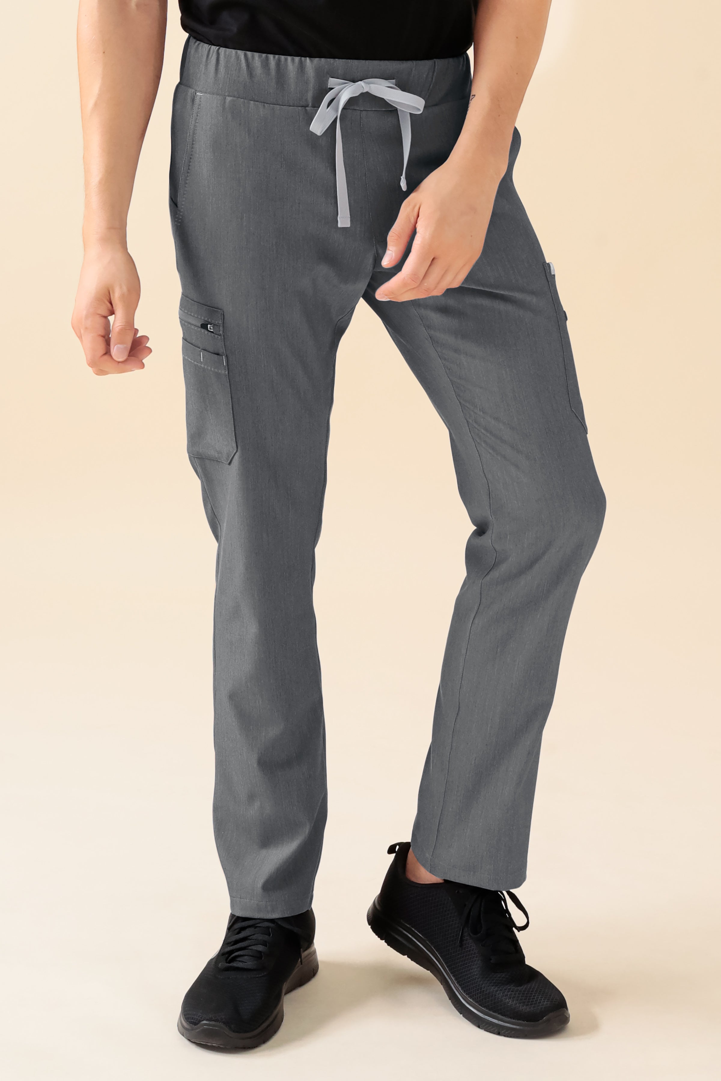 KAERE broek heren - met beenzak grijs melange