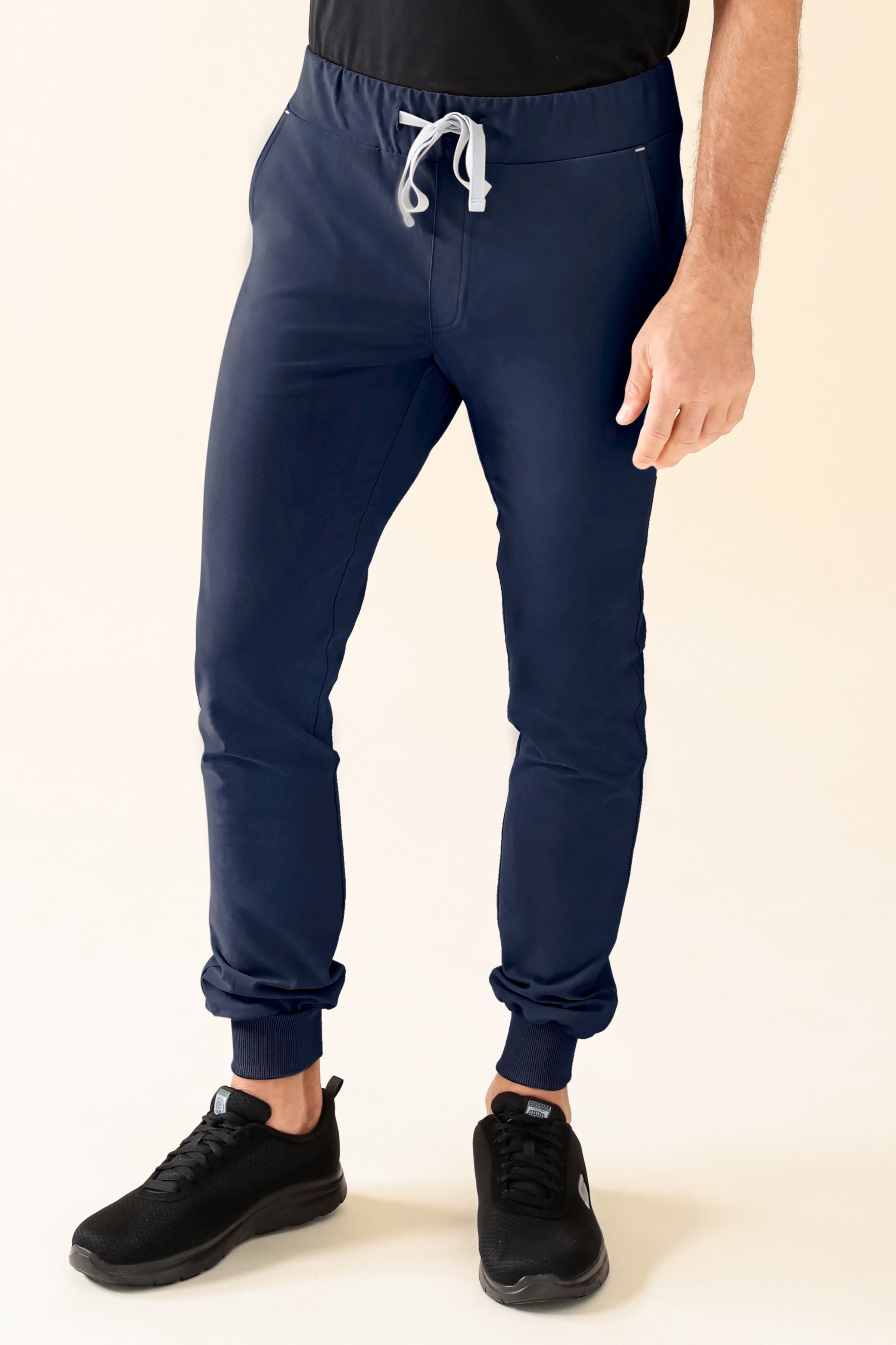 KAERE broek heren - zoom met elastische boord zonder beenzak navy