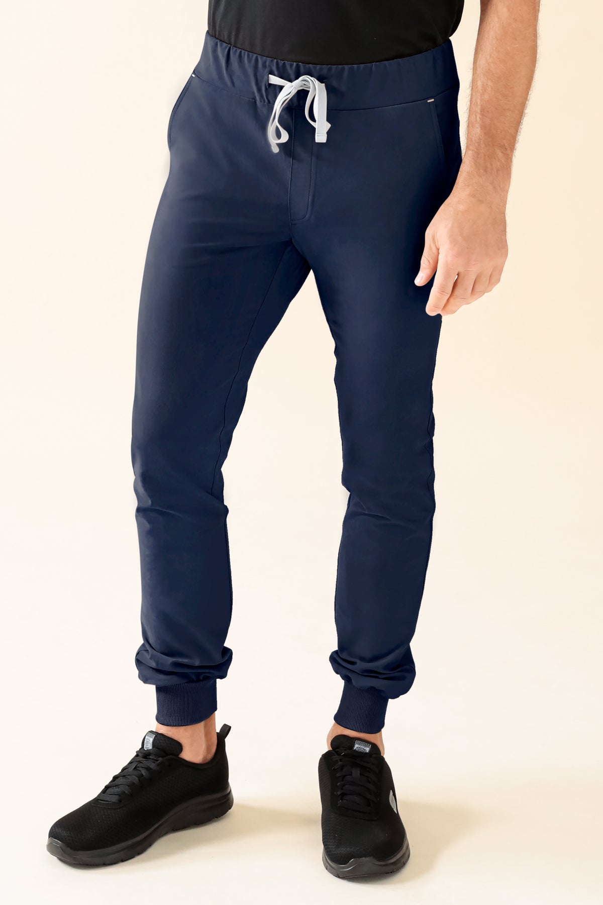 KAERE broek heren - zoom met elastische boord zonder beenzak navy
