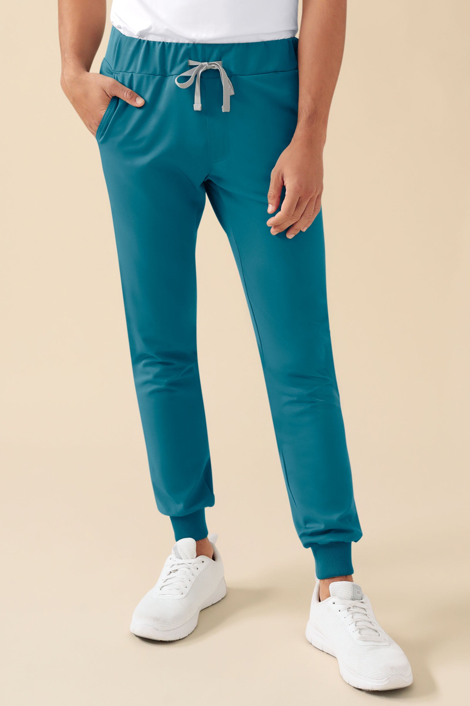 KAERE broek heren - zoom met elastische boord zonder beenzak petrol