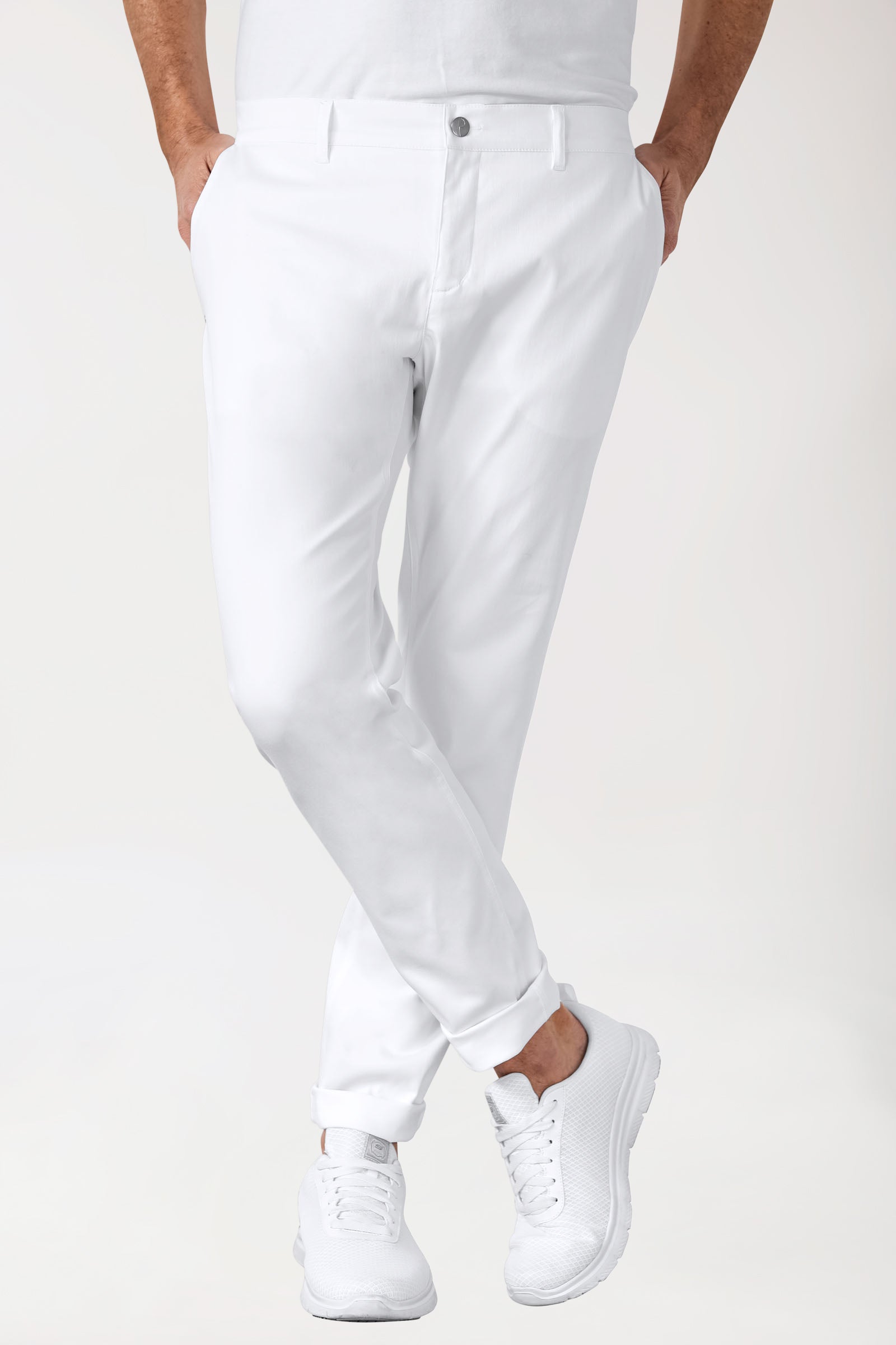 COMFY FLEX broek heren - chino stijl wit