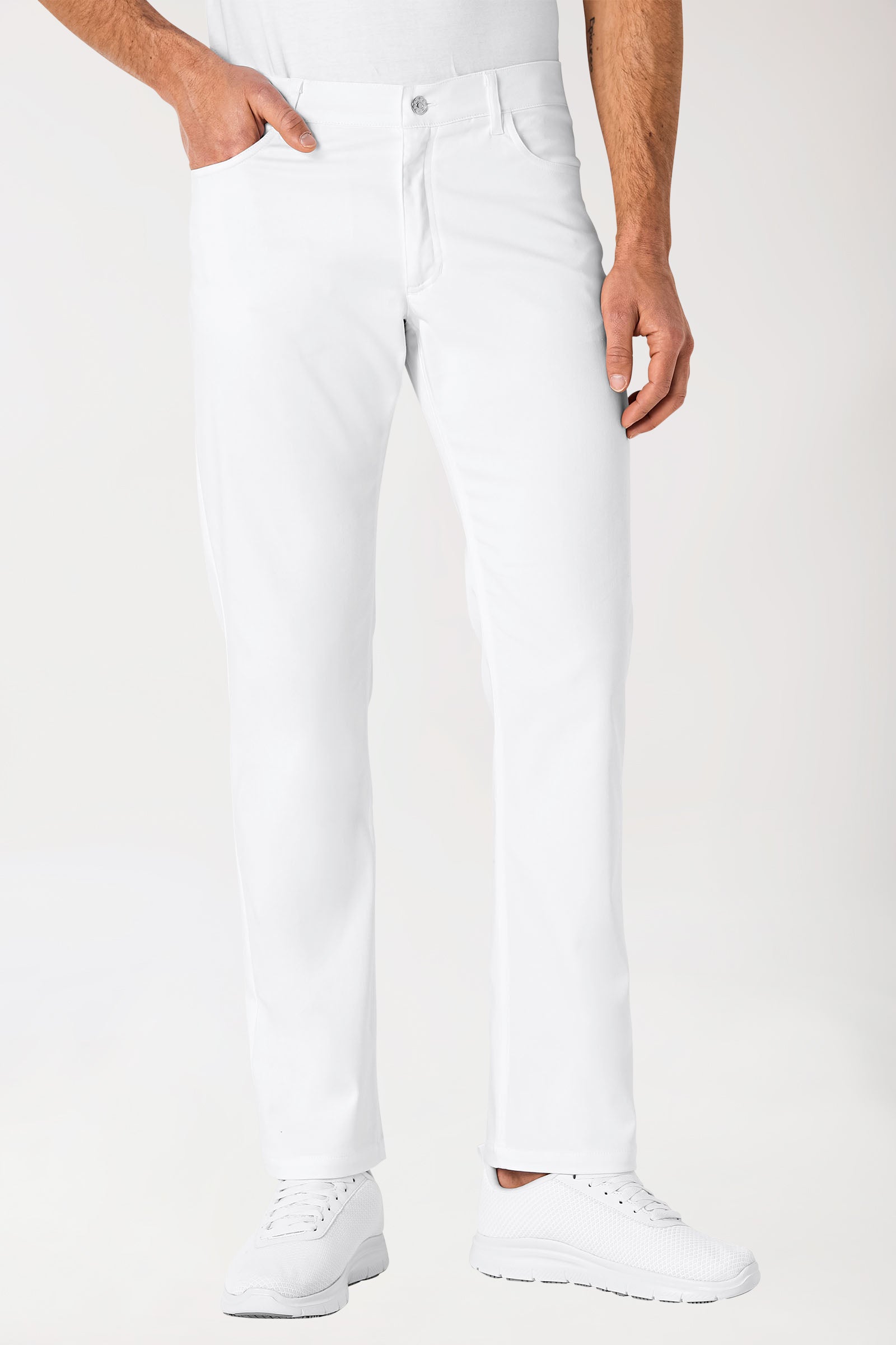 COMFY FLEX 5-pocket broek heren - rechte pijp wit