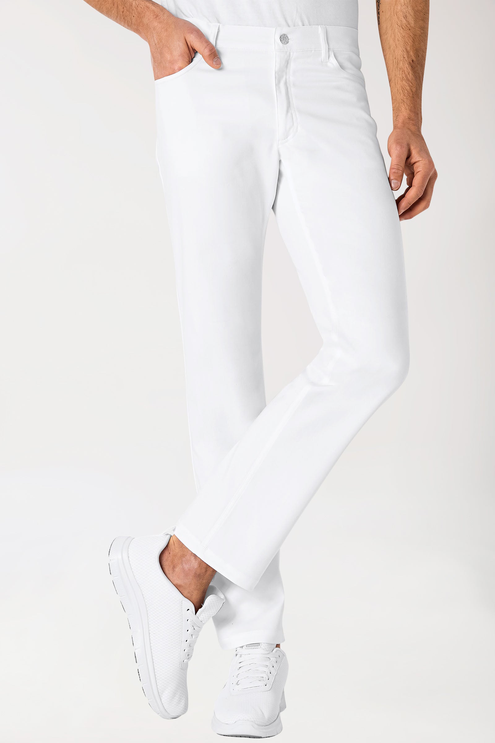 COMFY FLEX 5-pocket broek heren - rechte pijp wit