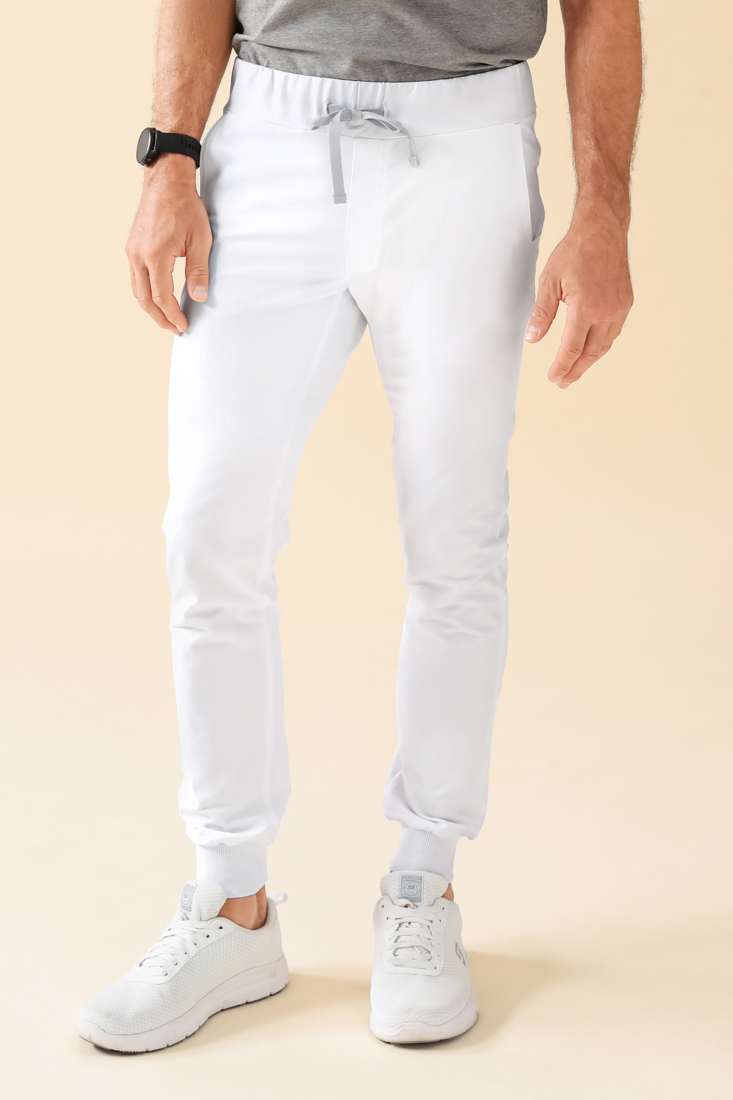 KAERE broek heren - zoom met elastische boord zonder beenzak wit