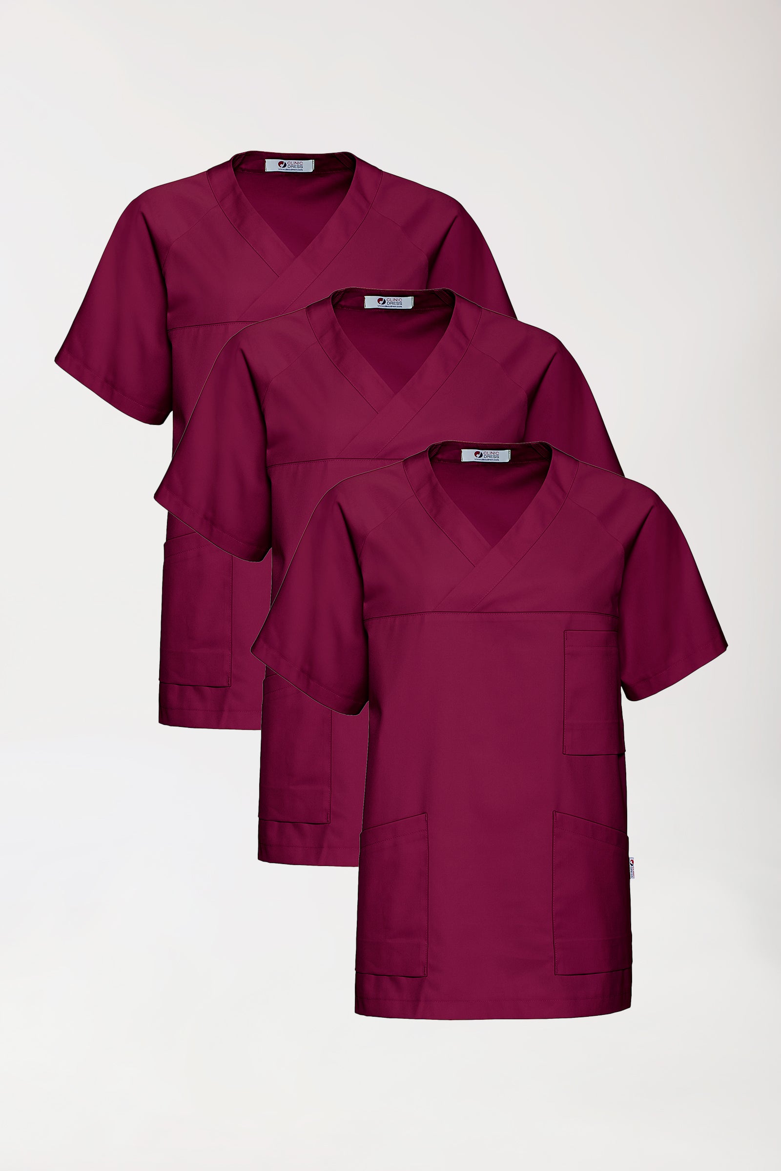 CORE oversteektuniek heren -3-pack- v-hals bordeaux