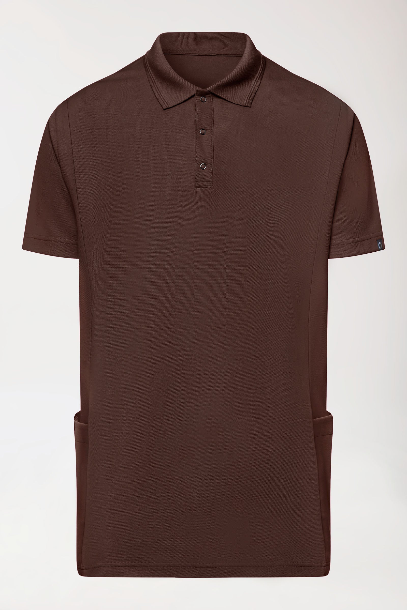 COMFY FLEX Stretch oversteektuniek heren - polokraag coffee