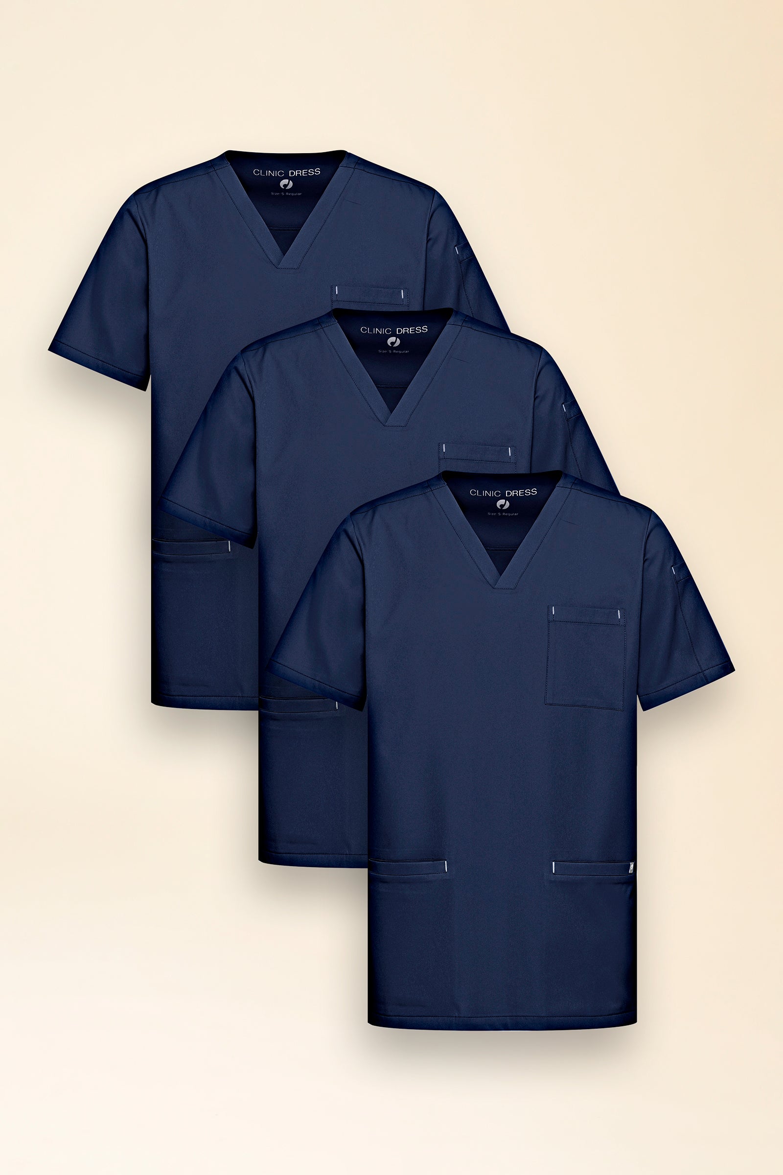 KAERE oversteektuniek heren -3-pack- v-hals navy