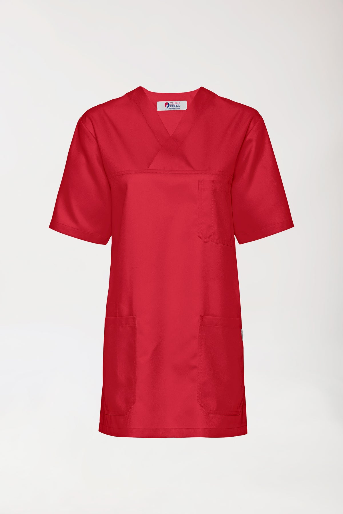 GREEN oversteektuniek heren - V-hals rood