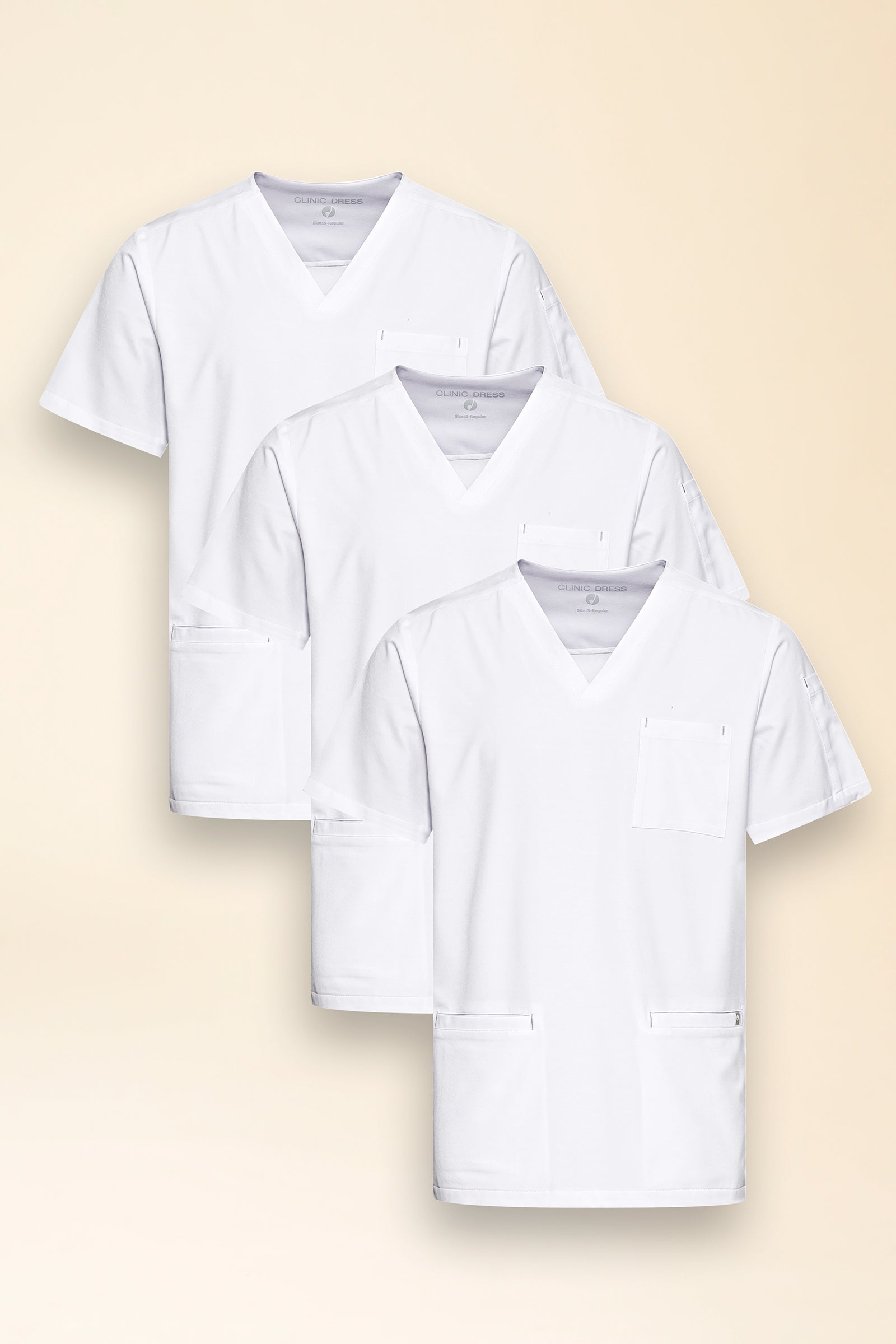 KAERE oversteektuniek heren -3-pack- v-hals wit