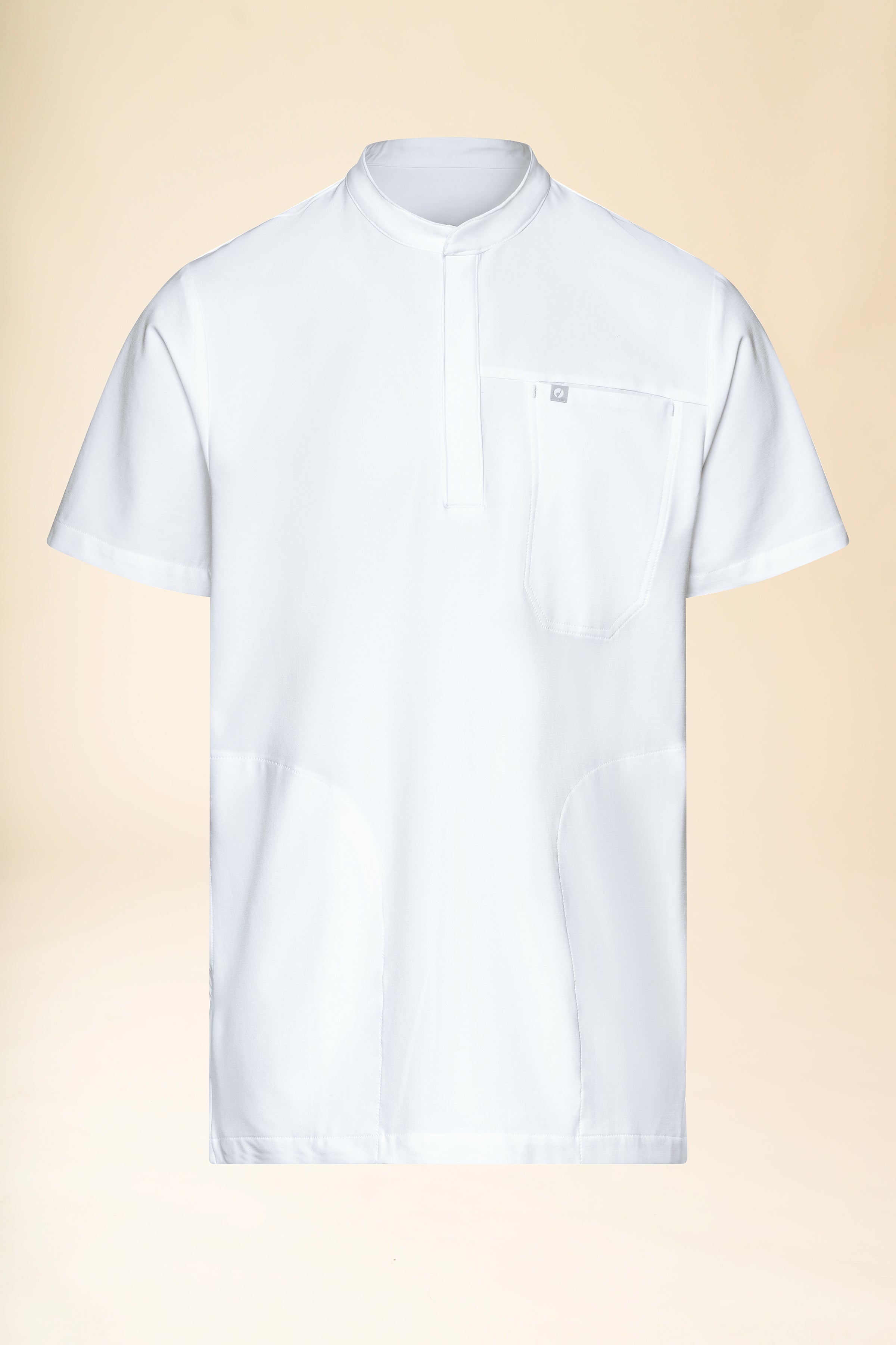 KAERE heren oversteektuniek - opstaande kraag wit