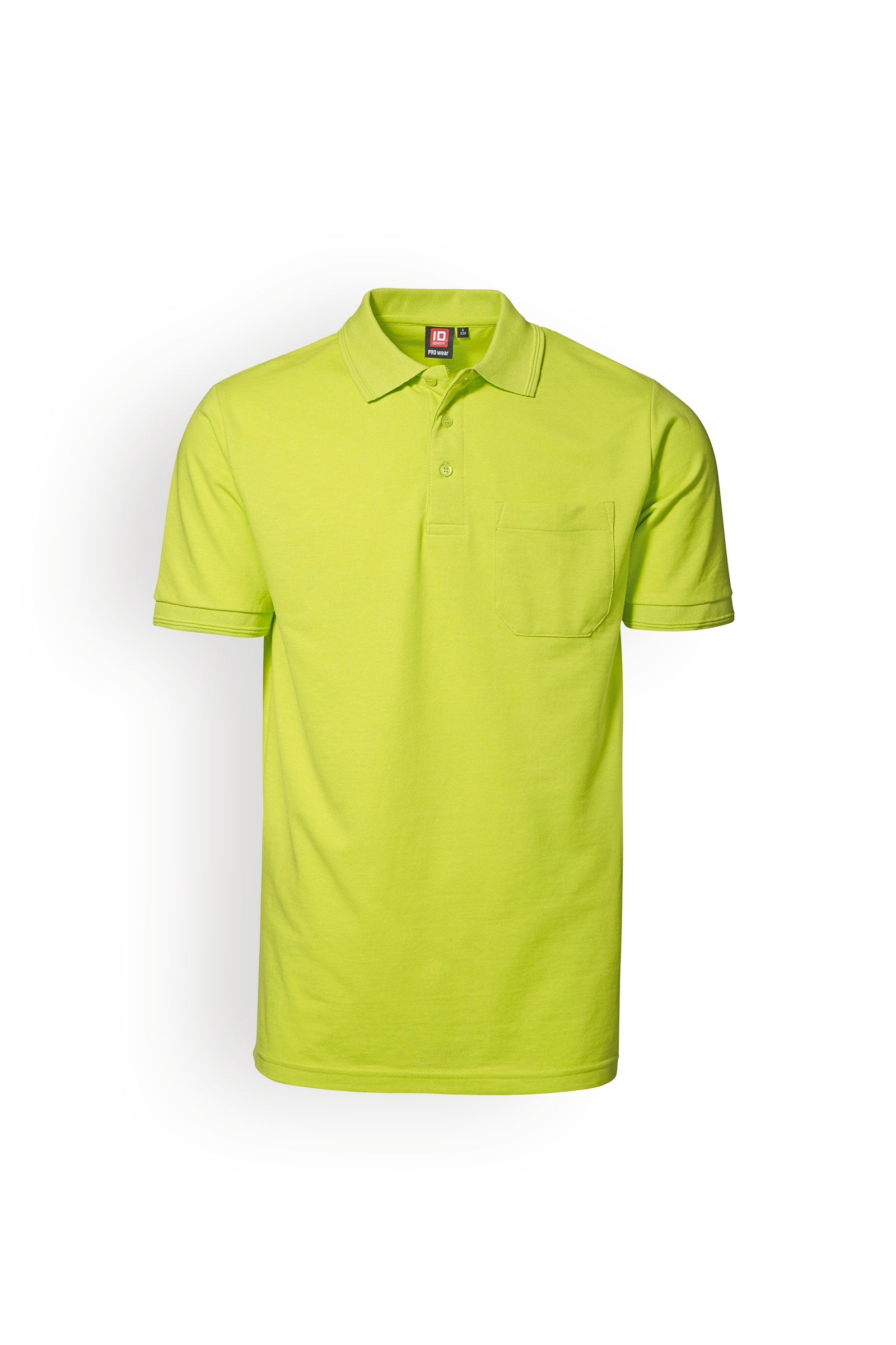 Piqué herenhemd geschikt voor industrieel wassen volgens EN ISO 15797 - polokraag lime-groen