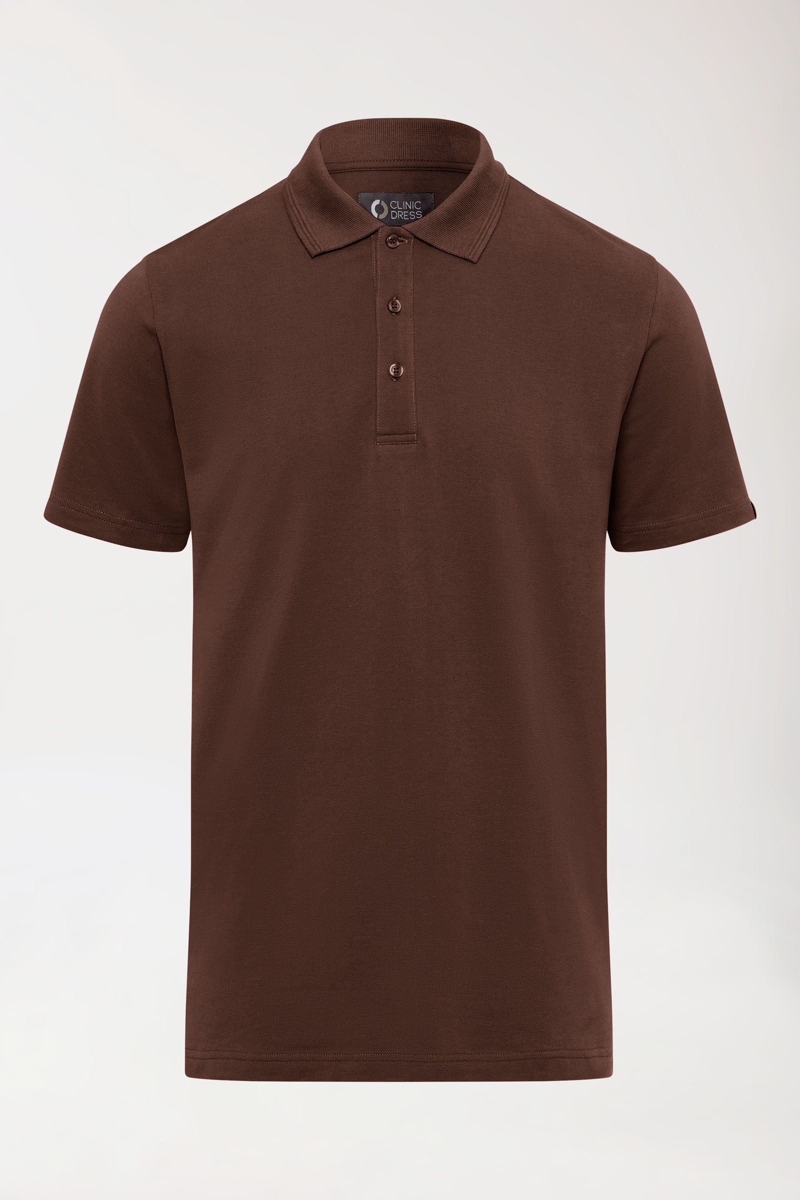 COMFY FLEX stretch shirt heren - polokraag coffee, Voorzijde view