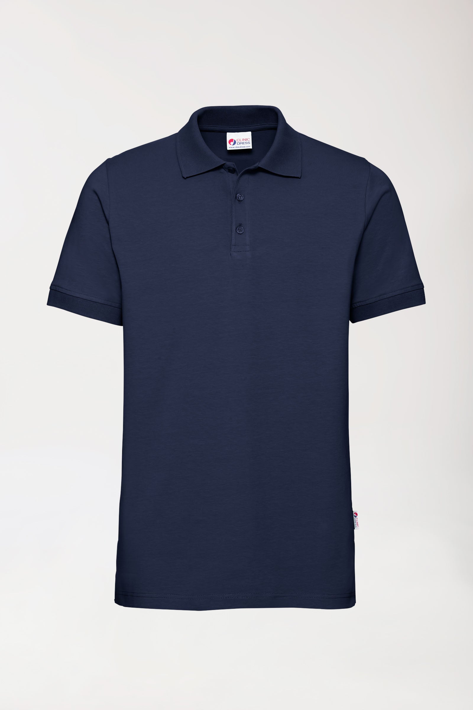 Stretch shirt heren - polokraag-knoopsluiting navy