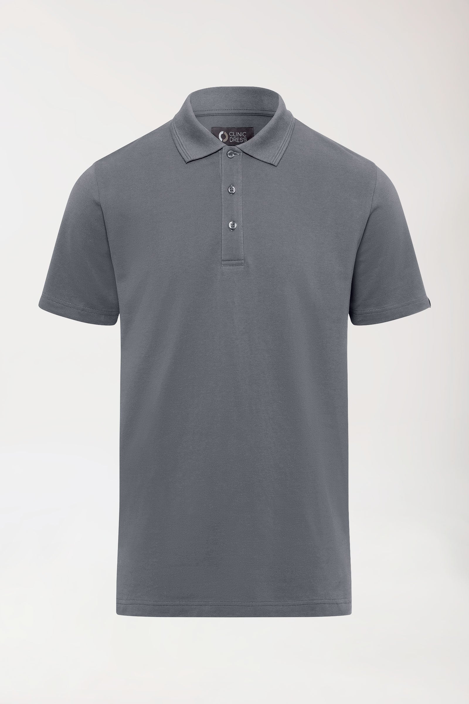 COMFY FLEX stretch shirt heren - polokraag steengrijs