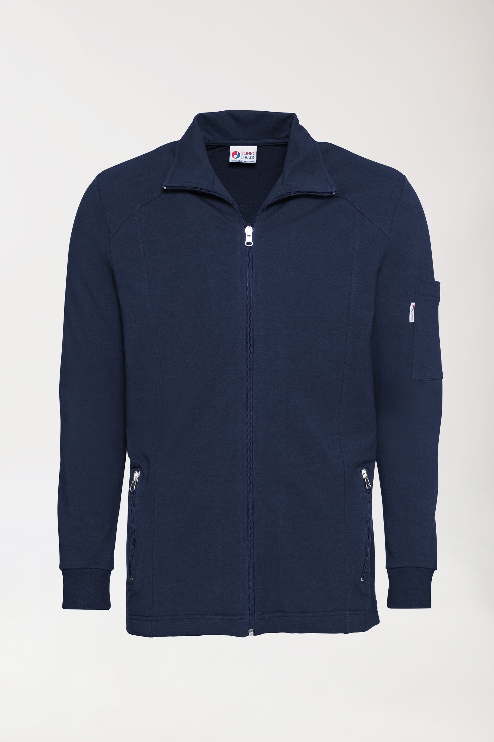 Sweatjack heren - opstaande kraag navy