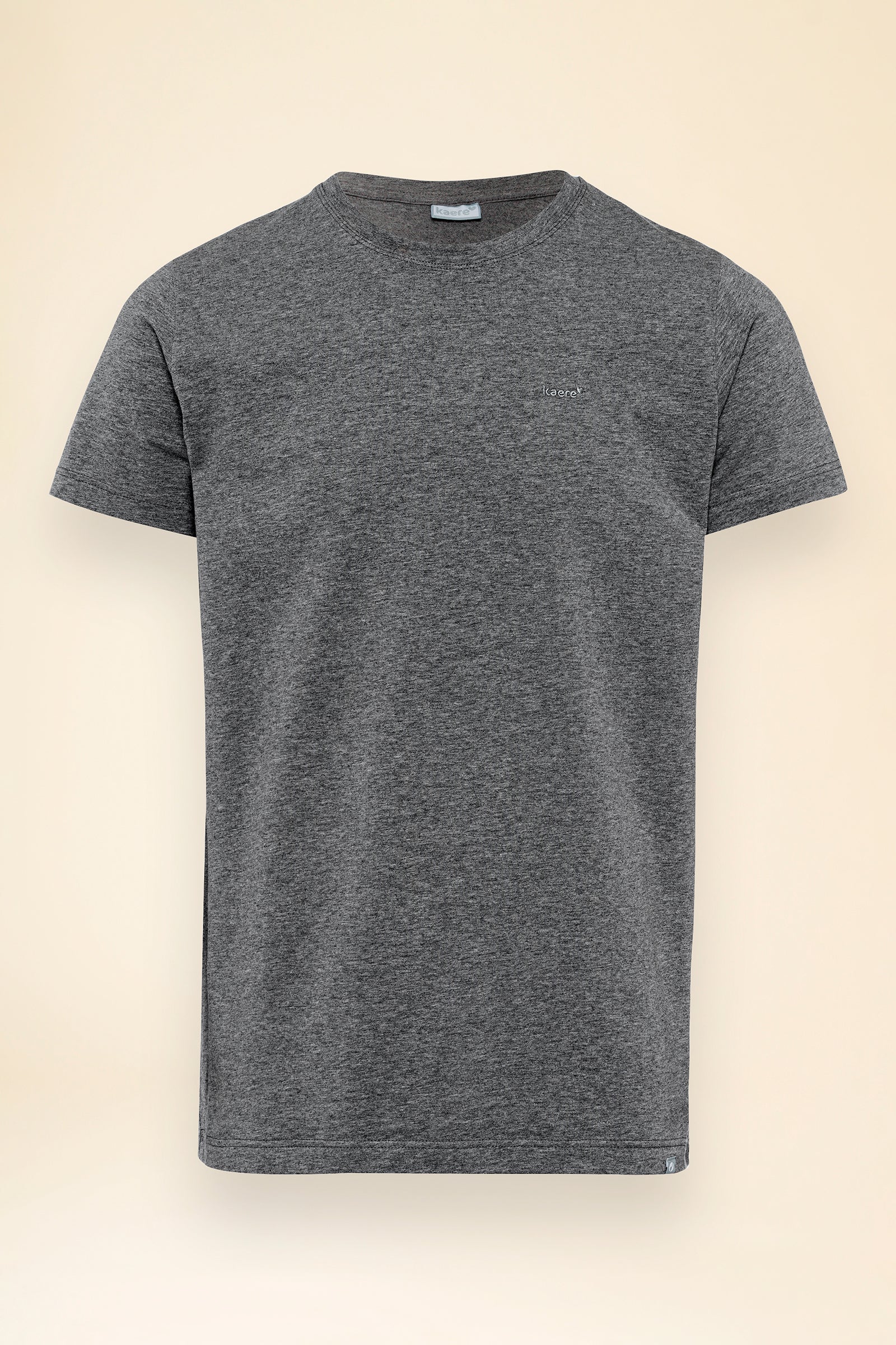 KAERE shirt heren - korte mouw donkergrijs melange