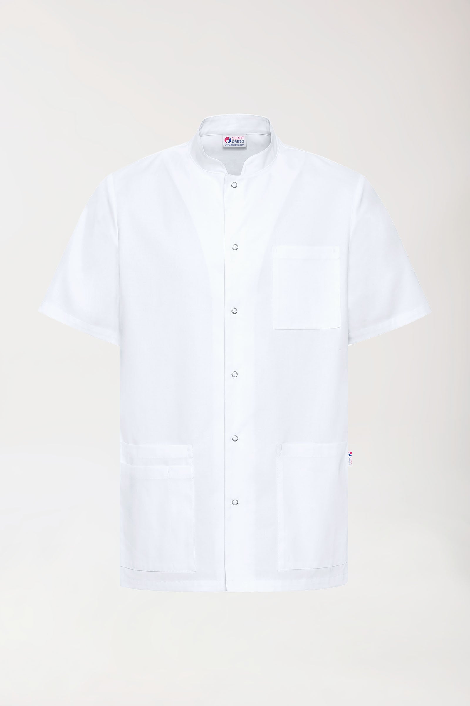 CLINIC STRETCH tuniek heren - doorknoopsluiting wit
