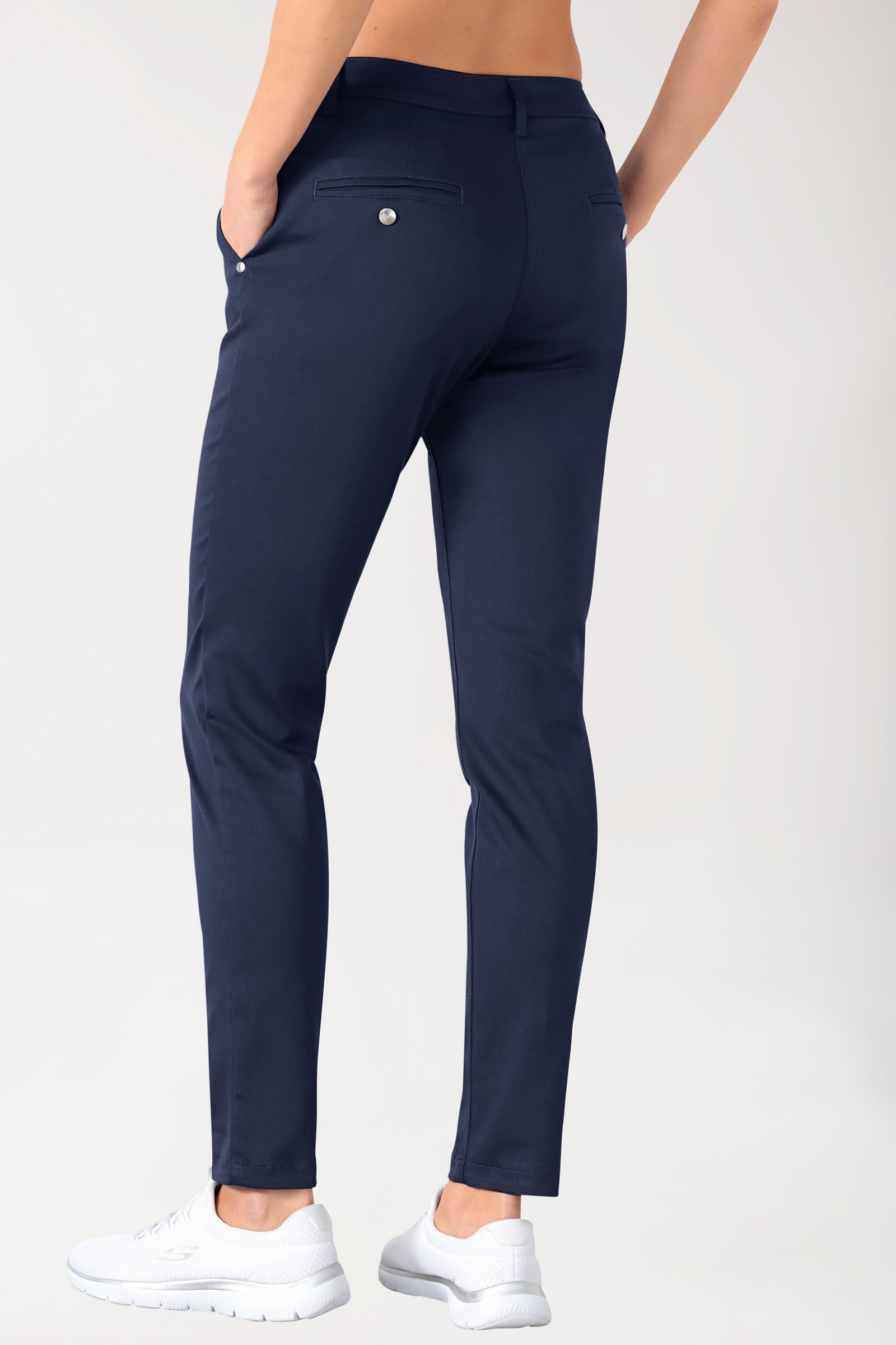 Stretch broek dames - chino style navy