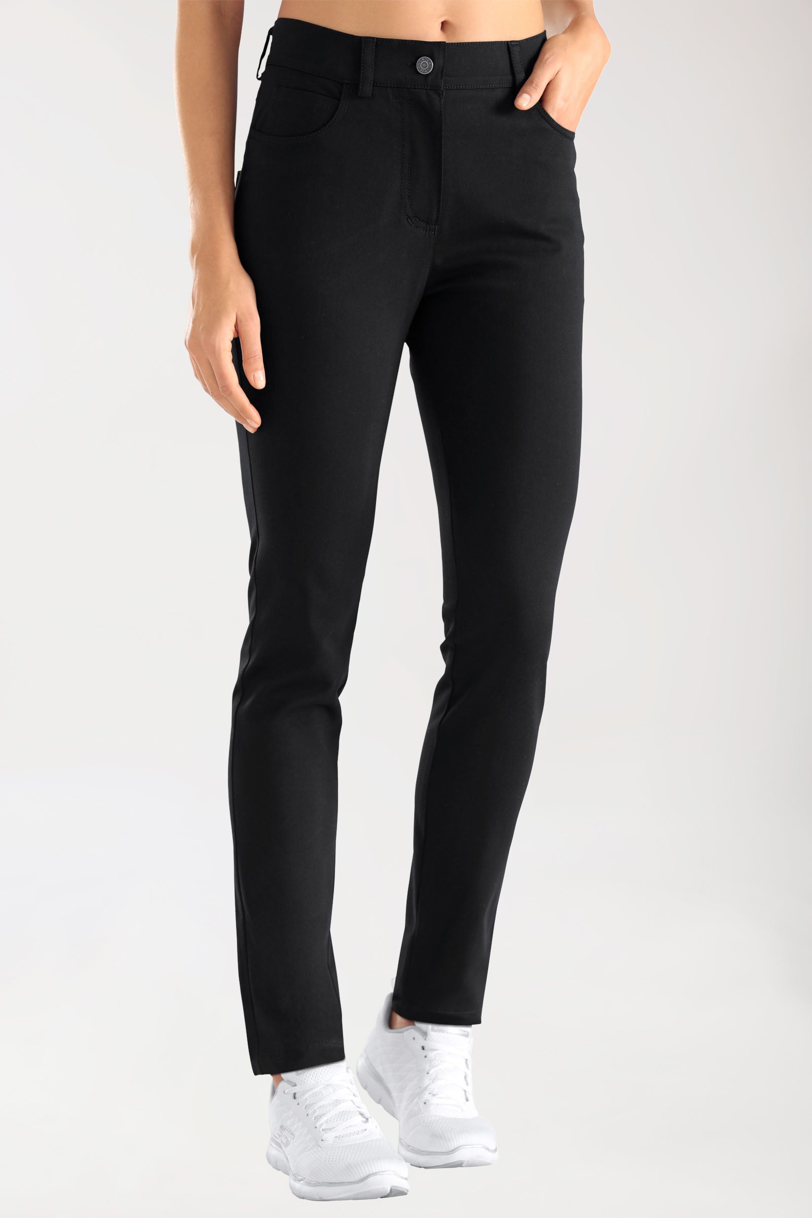 5-pocket broek dames - smalle pijp zwart