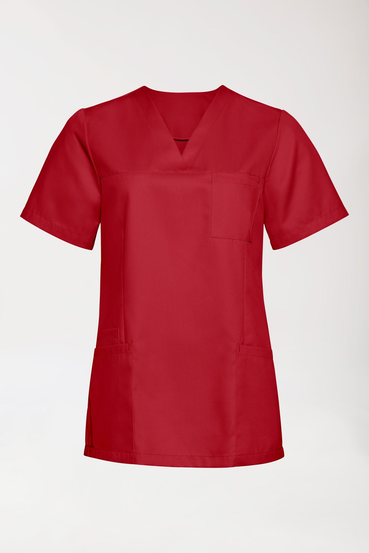 TENCEL™ oversteektuniek dames - V-hals rood, Voorzijde view