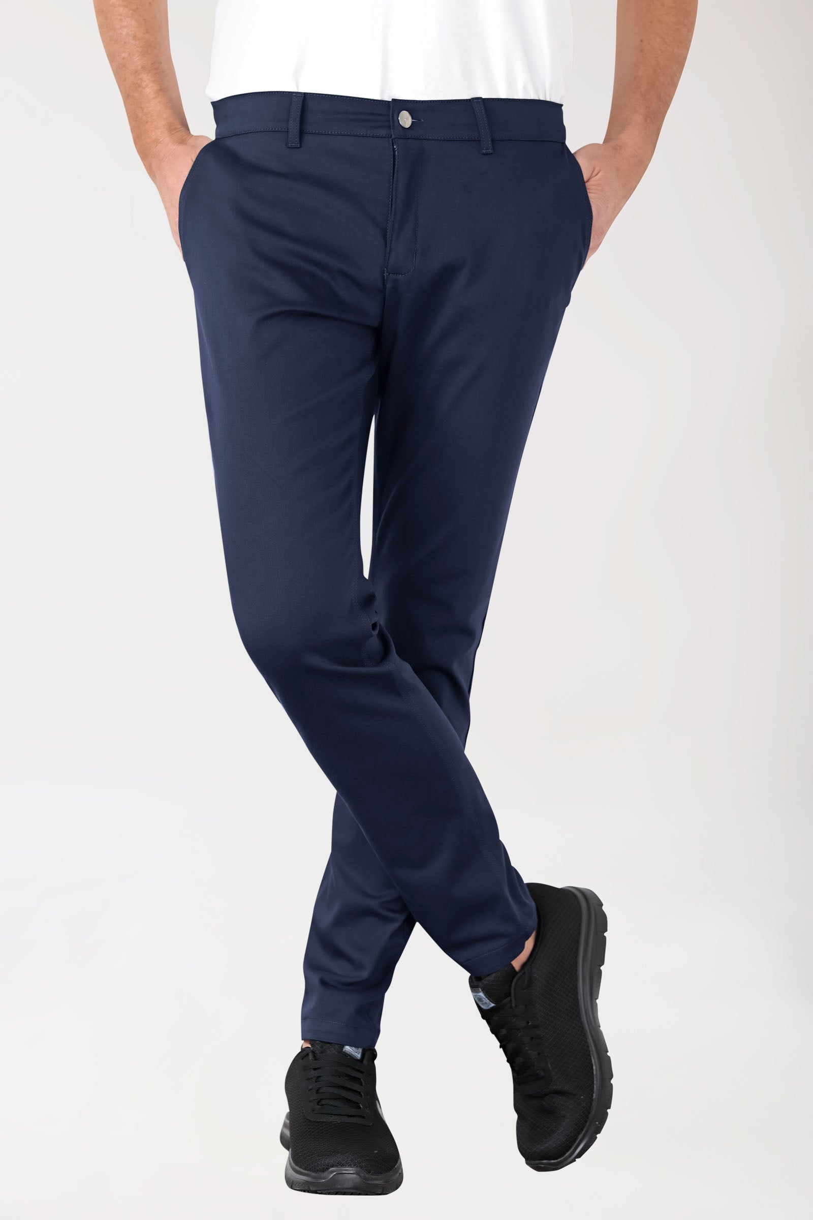 Stretch broek heren - chino style navy