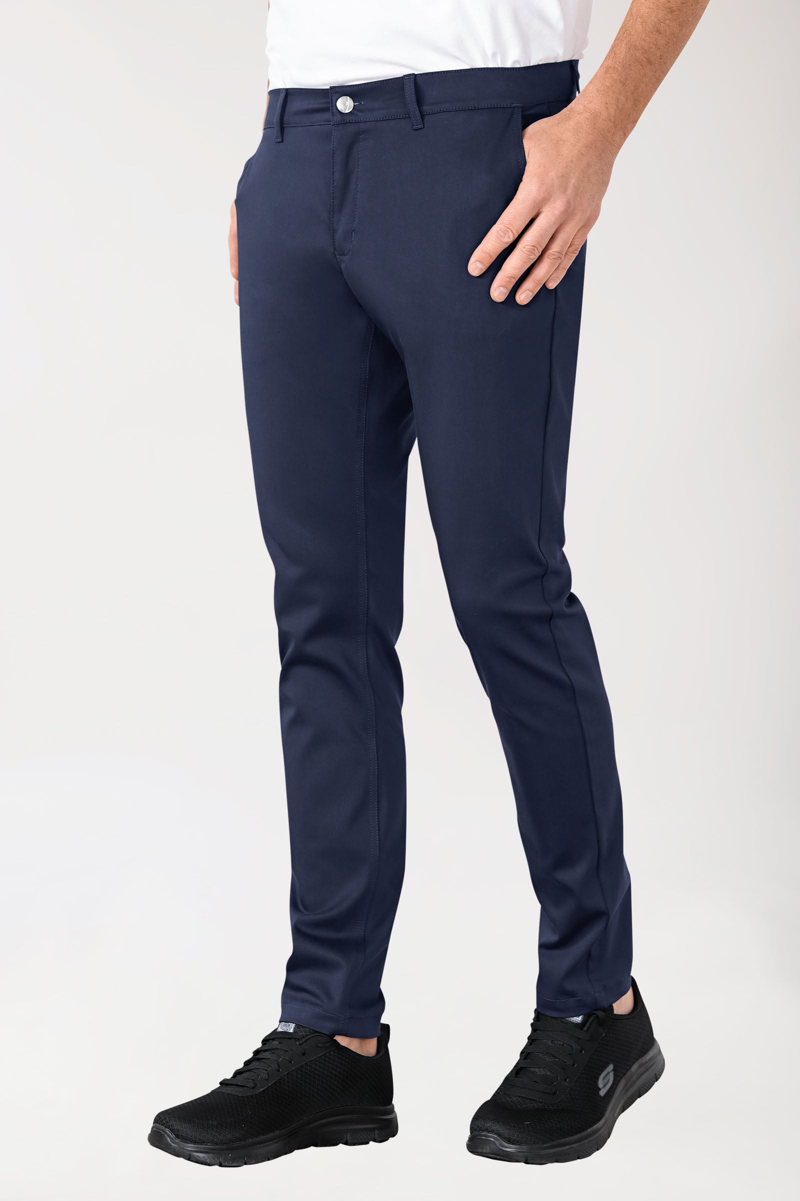 Stretch broek heren - chino style navy