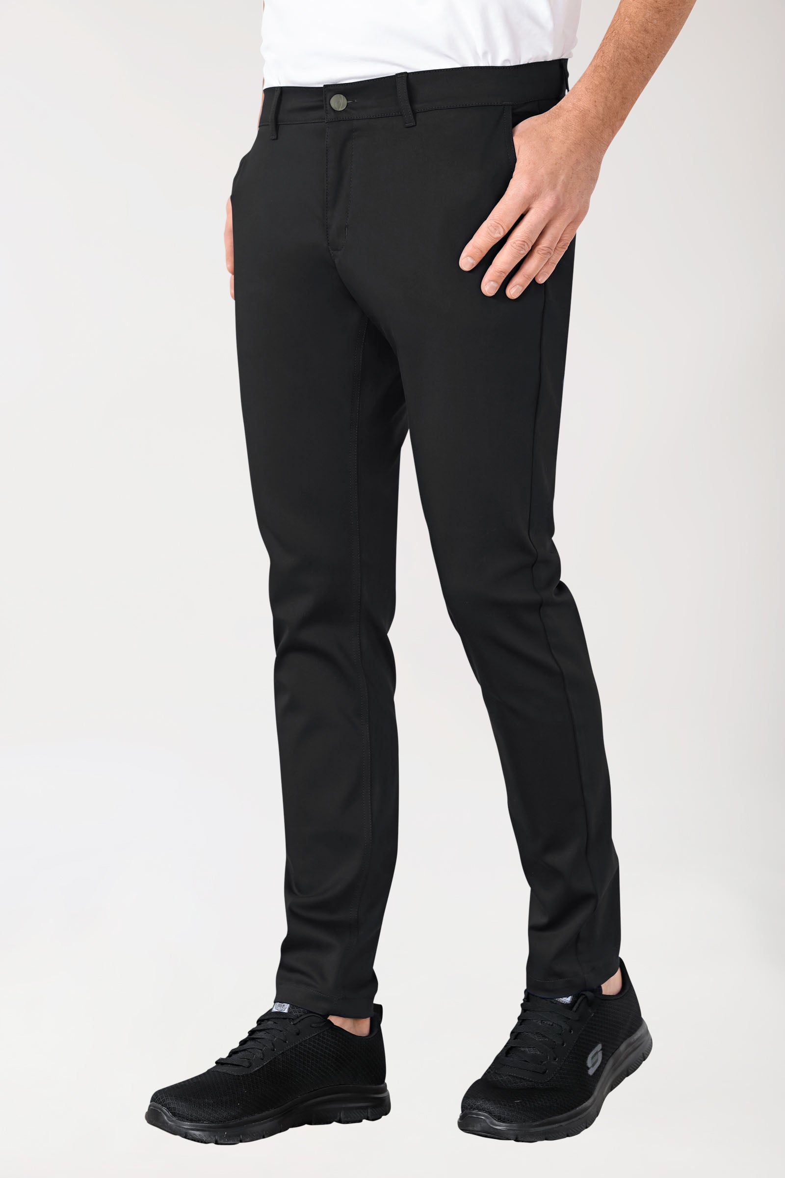 Stretch broek heren - chino style zwart