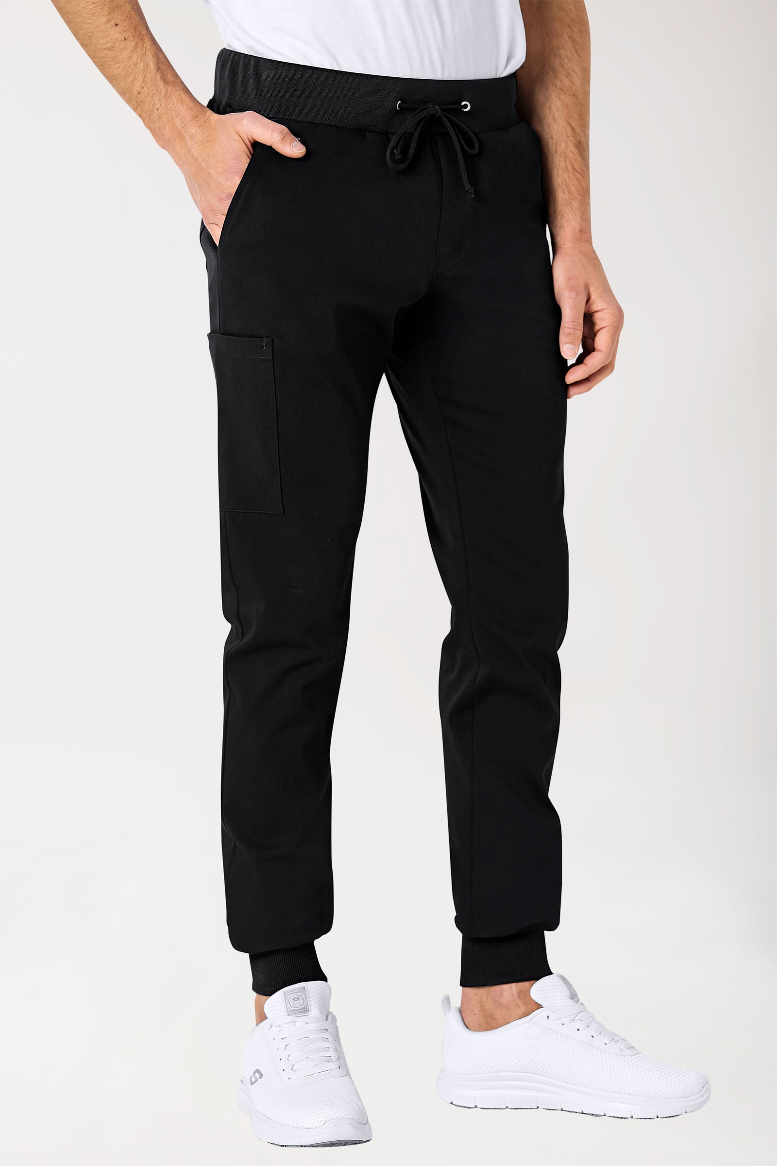 Stretch broek heren - jogpants zwart