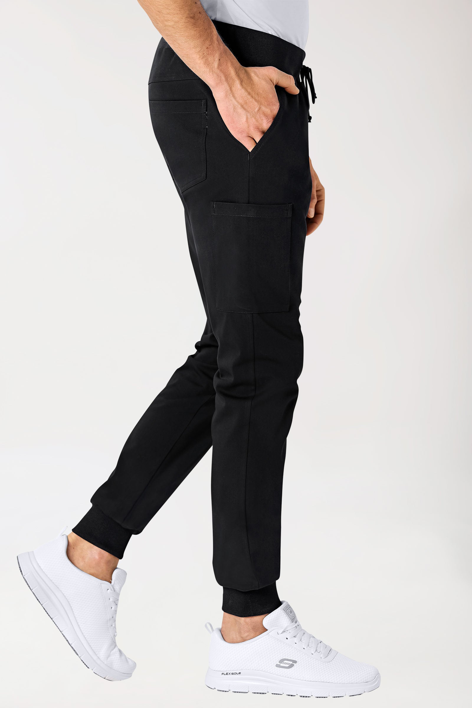 Stretch broek heren - jogpants zwart
