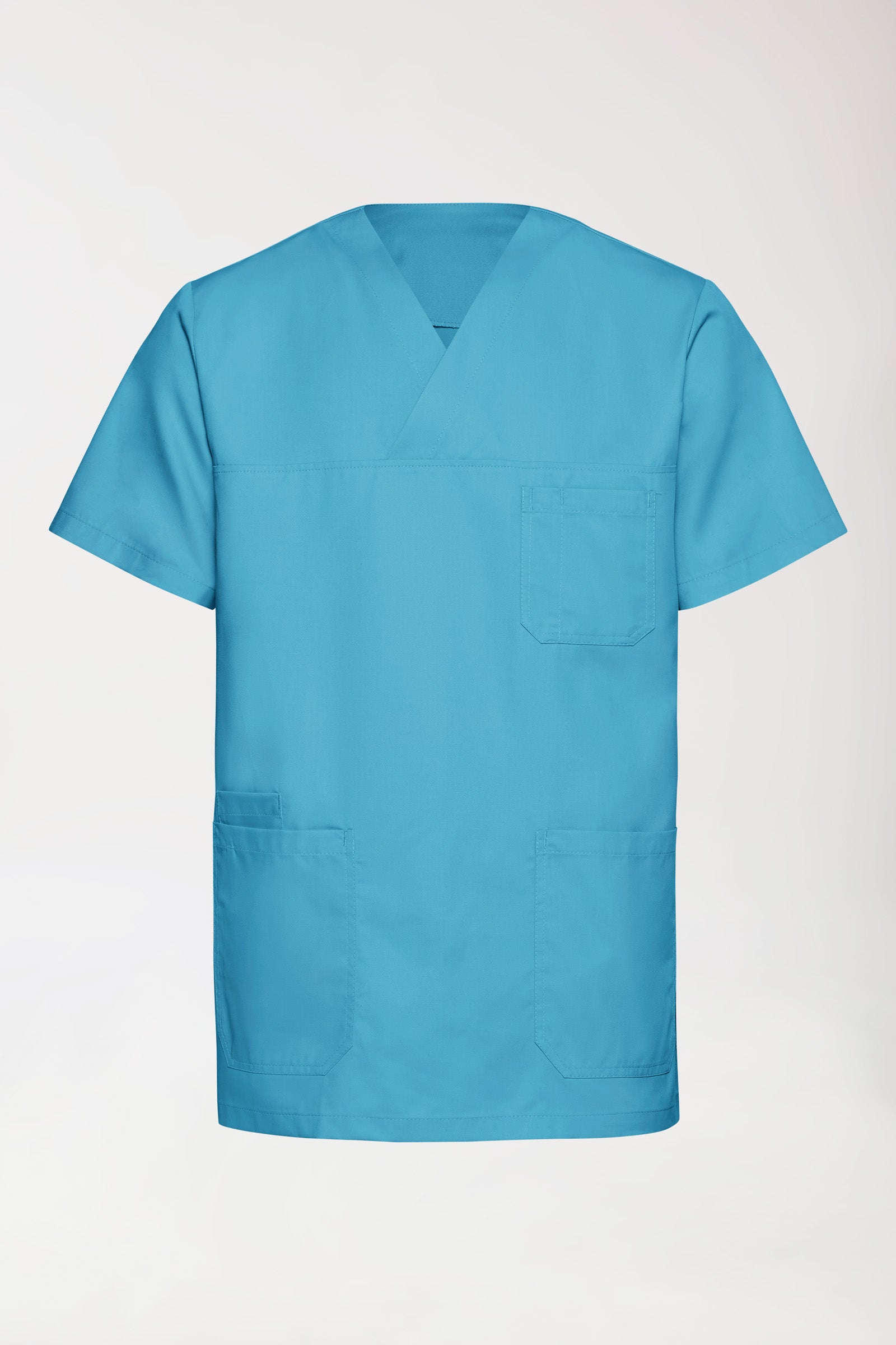 TENCEL™ oversteektuniek heren - V-hals donker turquoise, Voorzijde view