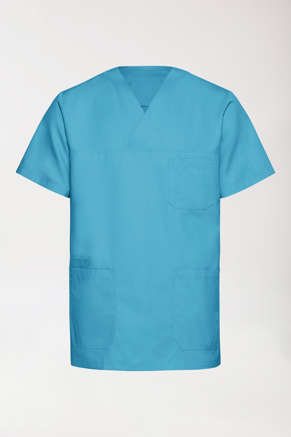 TENCEL™ oversteektuniek heren - V-hals donker turquoise, Voorzijde view