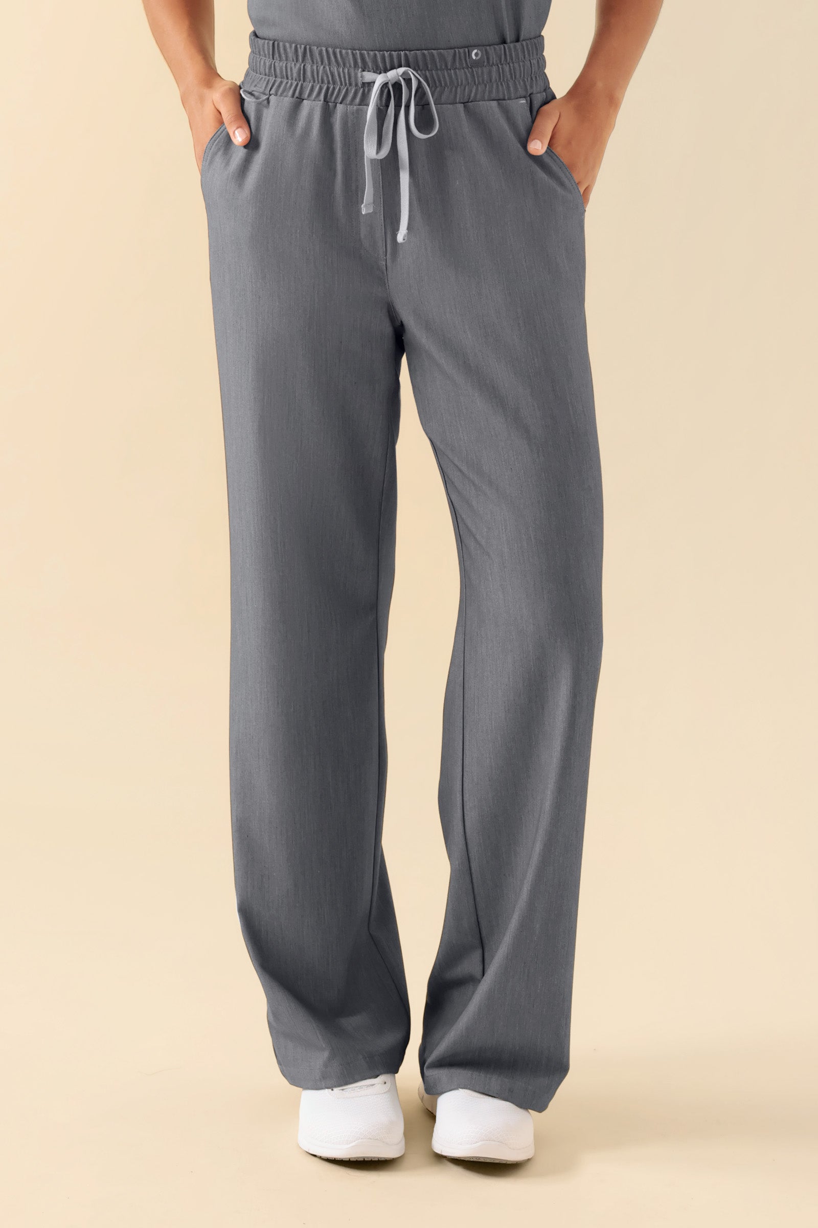 KAERE broek dames - wijd been grijs melange