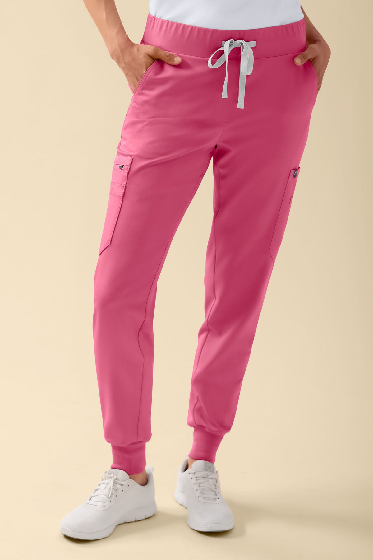 KAERE broek dames - zoom met elastische boord en beenzak oud rose, Voorzijde view