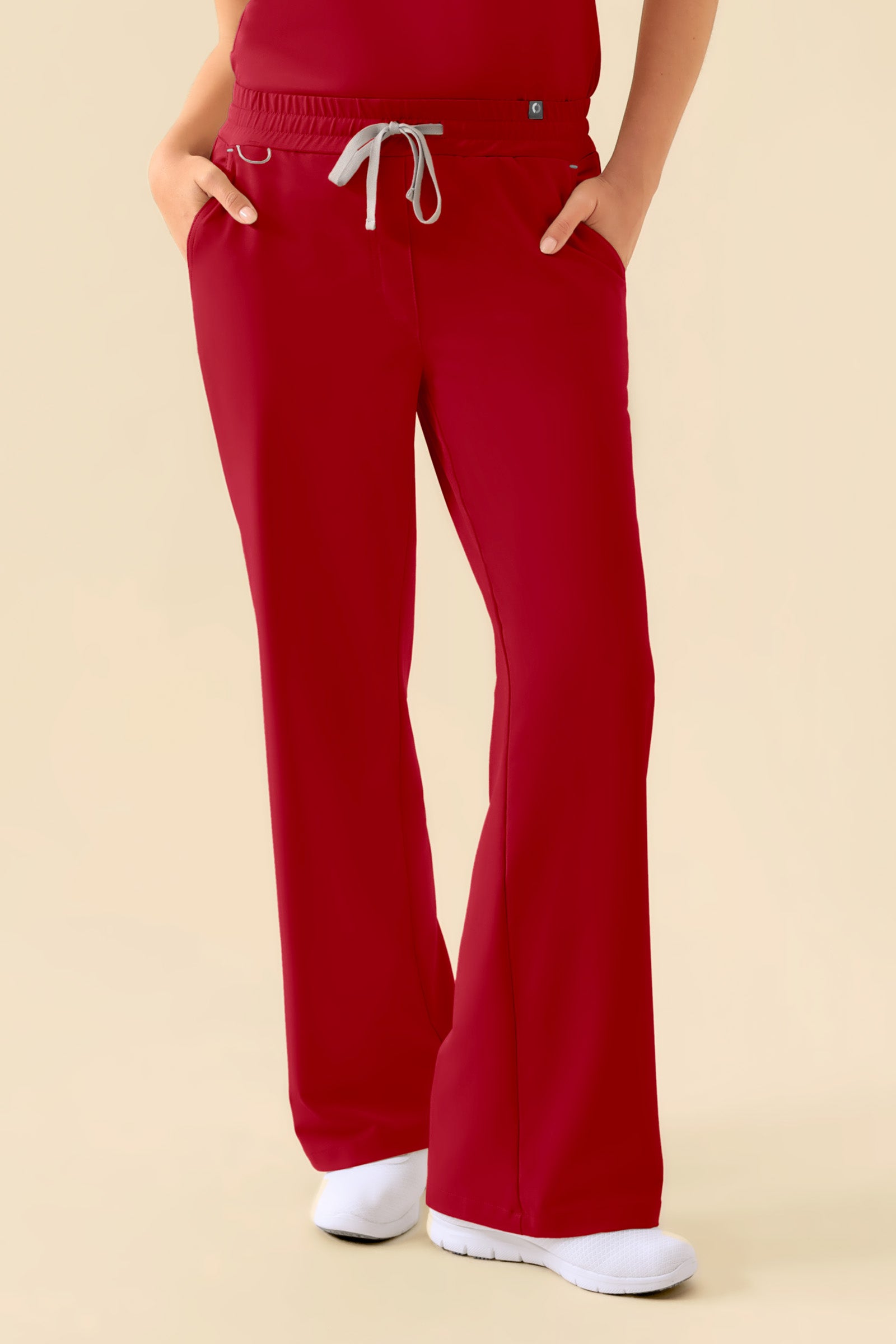 KAERE broek dames - wijd been rood, Voorzijde view