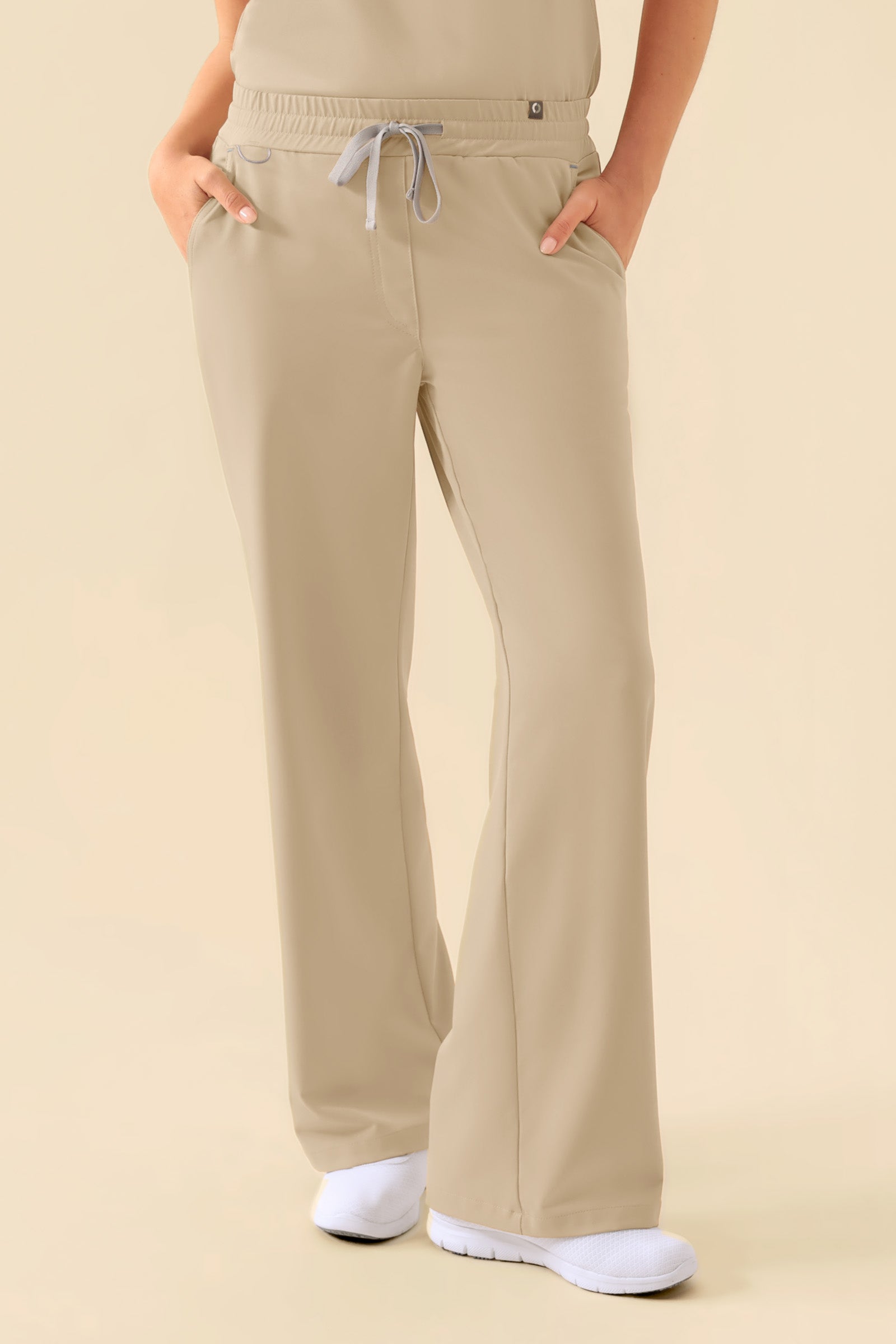 KAERE broek dames - wijd been zand, Voorzijde view