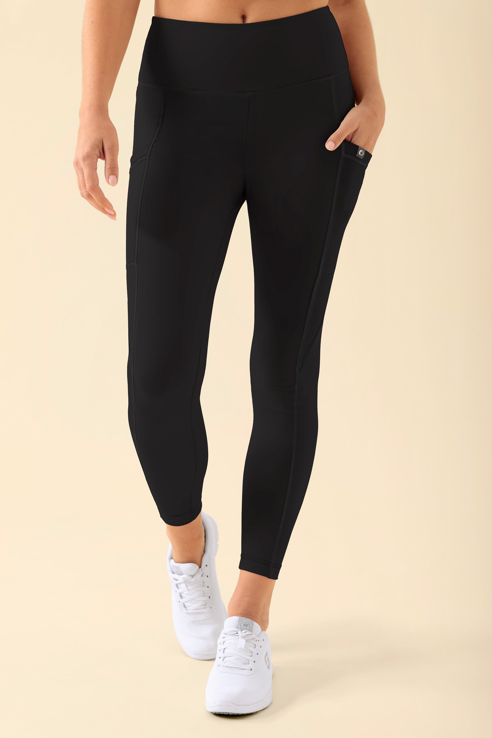 KAERE Leggings dames - super elastisch zwart, Voorzijde view