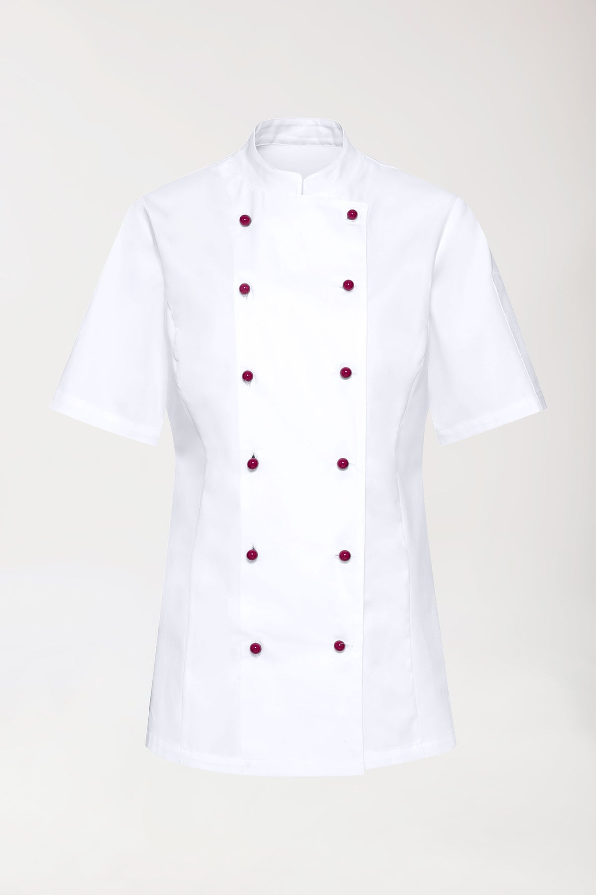 Gastro koksjas dames -6 knoops rij- 1/2 mouw wit