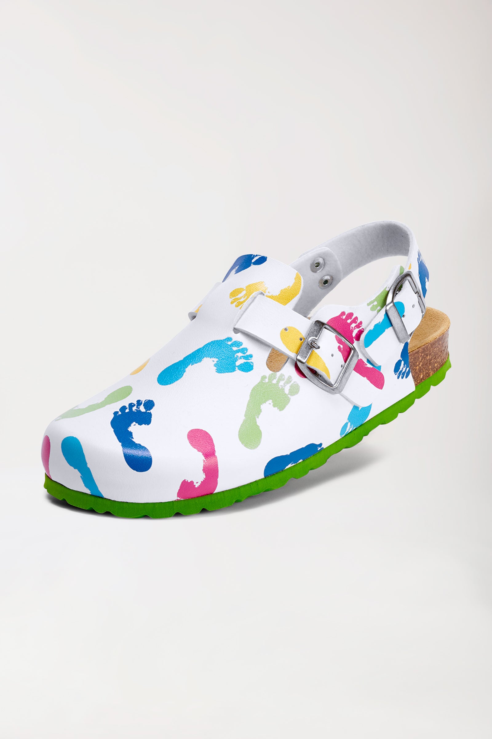 Dames muil wit/appelgroen/bont